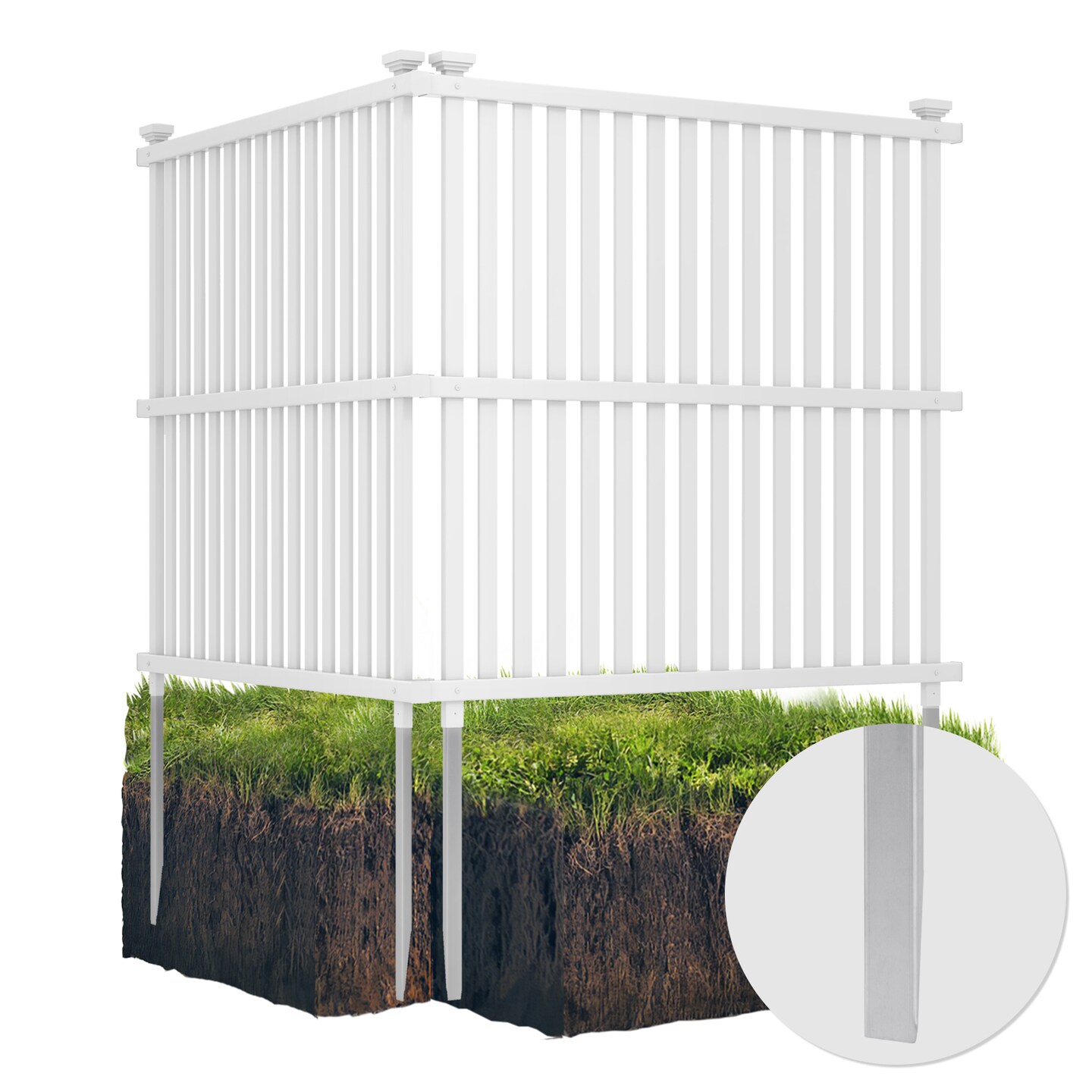 Air Conditioner Fence Panel with Metal Ground Stakes for Outside - 45&#x22; x 45&#x22;