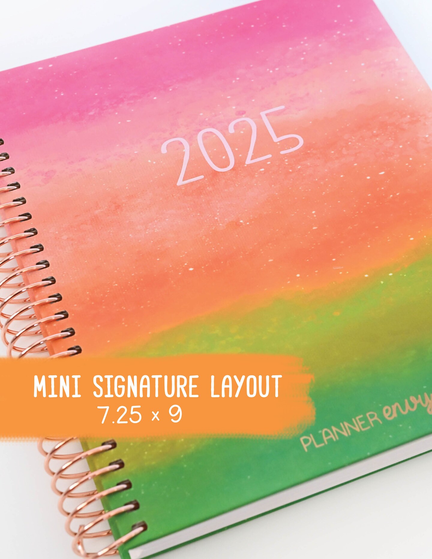2025 Planner - Mini Signature Layout, Spiral Bound - &#x22;Rainbow Glitz&#x22; (#501)
