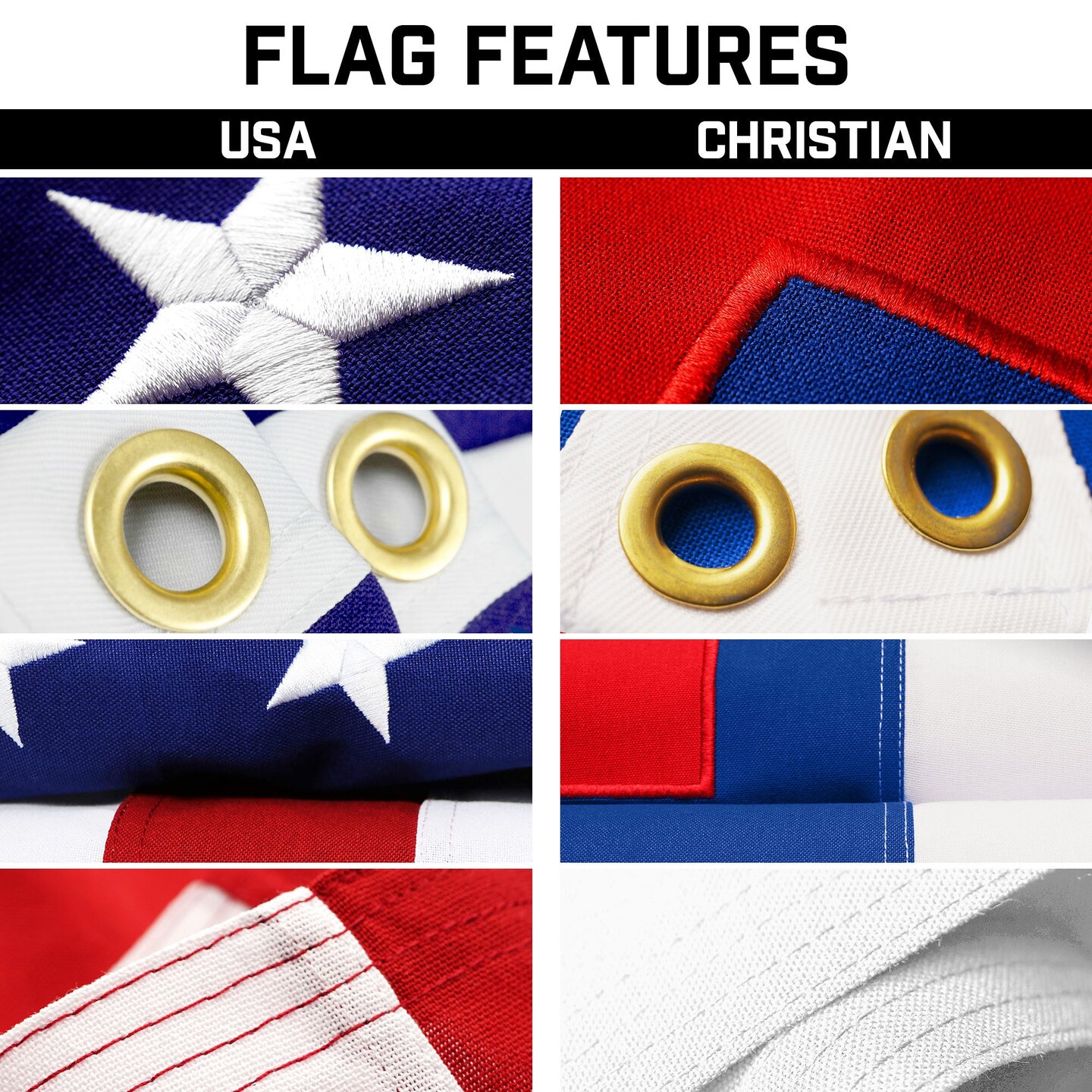 G128 Combo Pack: 25 Ft Telescoping Aluminum Flagpole (Silver) &#x26; American and Christian Flags 3x5 Ft, Both StormFlyer Series Embroidered 220GSM Spun Polyester | Pole with Flags Included