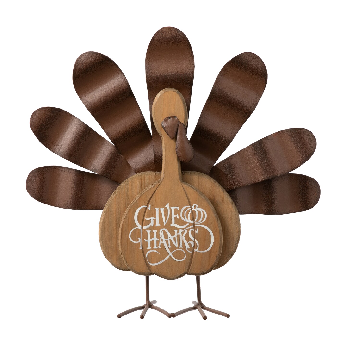 Thanksgiving Wooden &#x26; Metal Turkey Table Decor