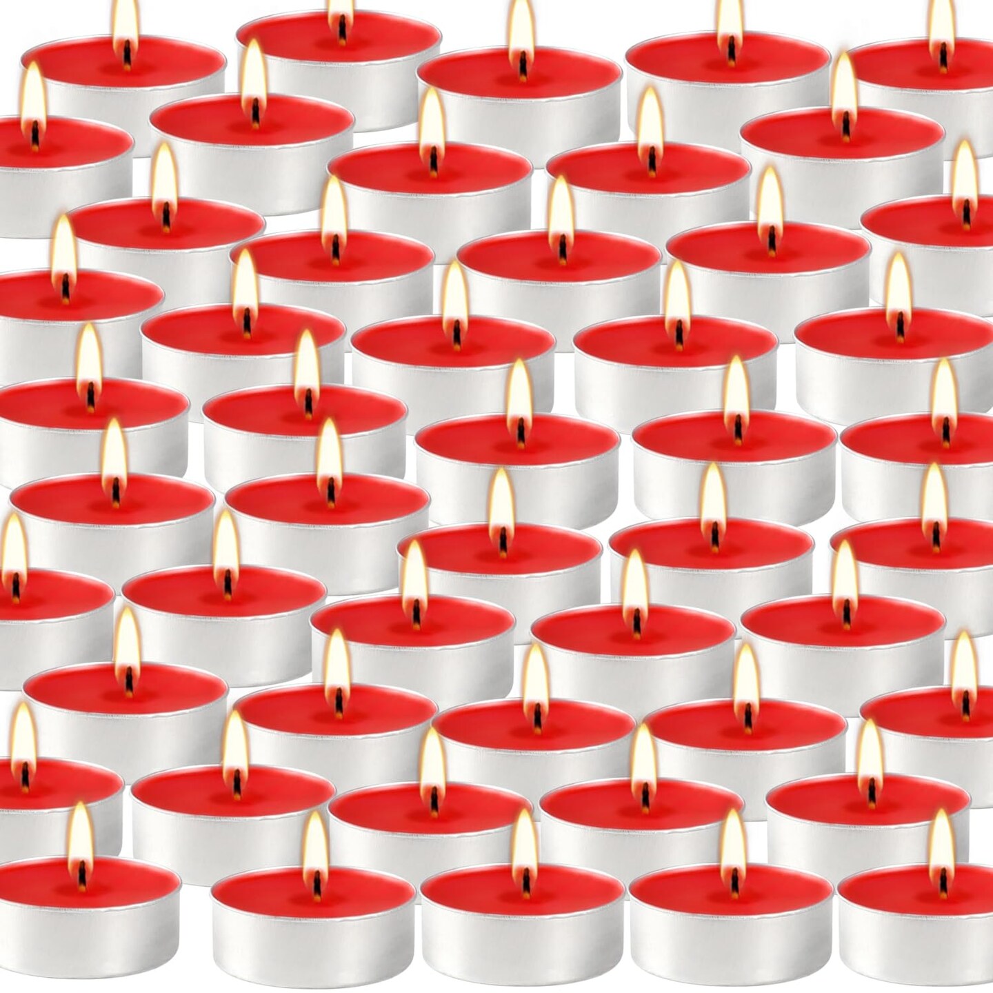 Red Scented Tealight Candles - 100 Pack Votive Candles Bulk - Apple Fragrance Tea Light Candle Gift Set for Holiday, Wedding and Home - 4 Hour