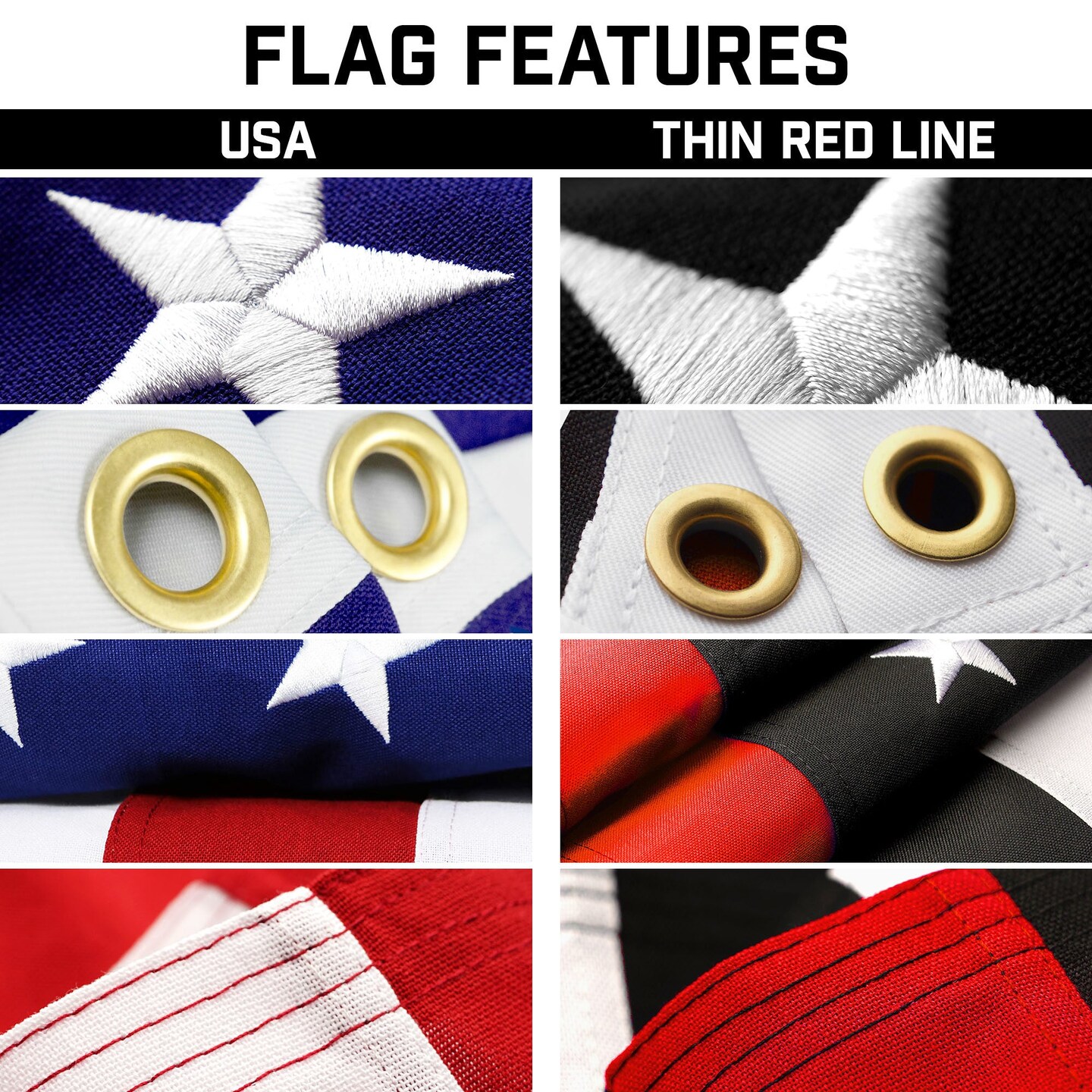 G128 Combo Pack: 25 Ft Telescoping Aluminum Flagpole (Black) &#x26; American and Thin Red Line Flags 3x5 Ft, Both StormFlyer Series Embroidered 220GSM Spun Polyester | Pole with Flags Included
