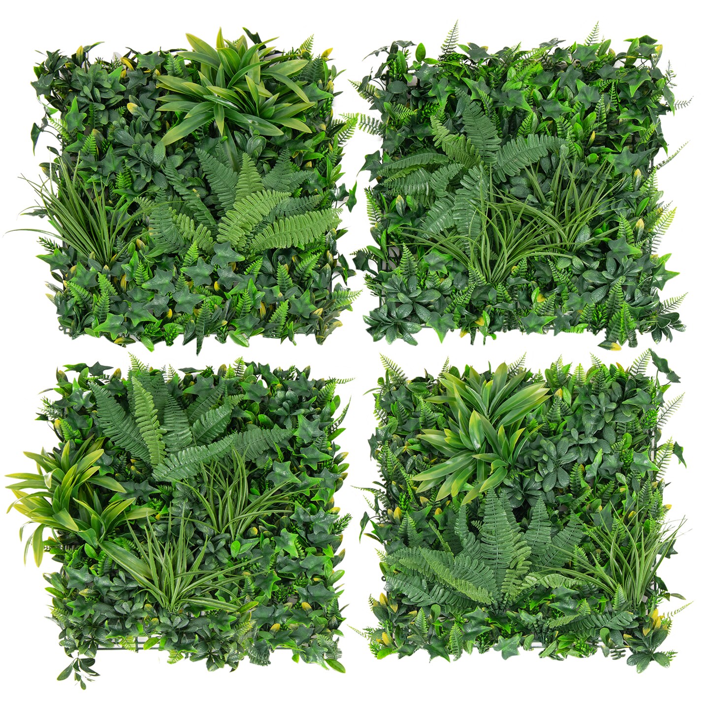 4 Pieces 20"x20" Artificial Boxwood Hedge Panels Faux Greenery Wall Decor for Indoor or Outdoor Use