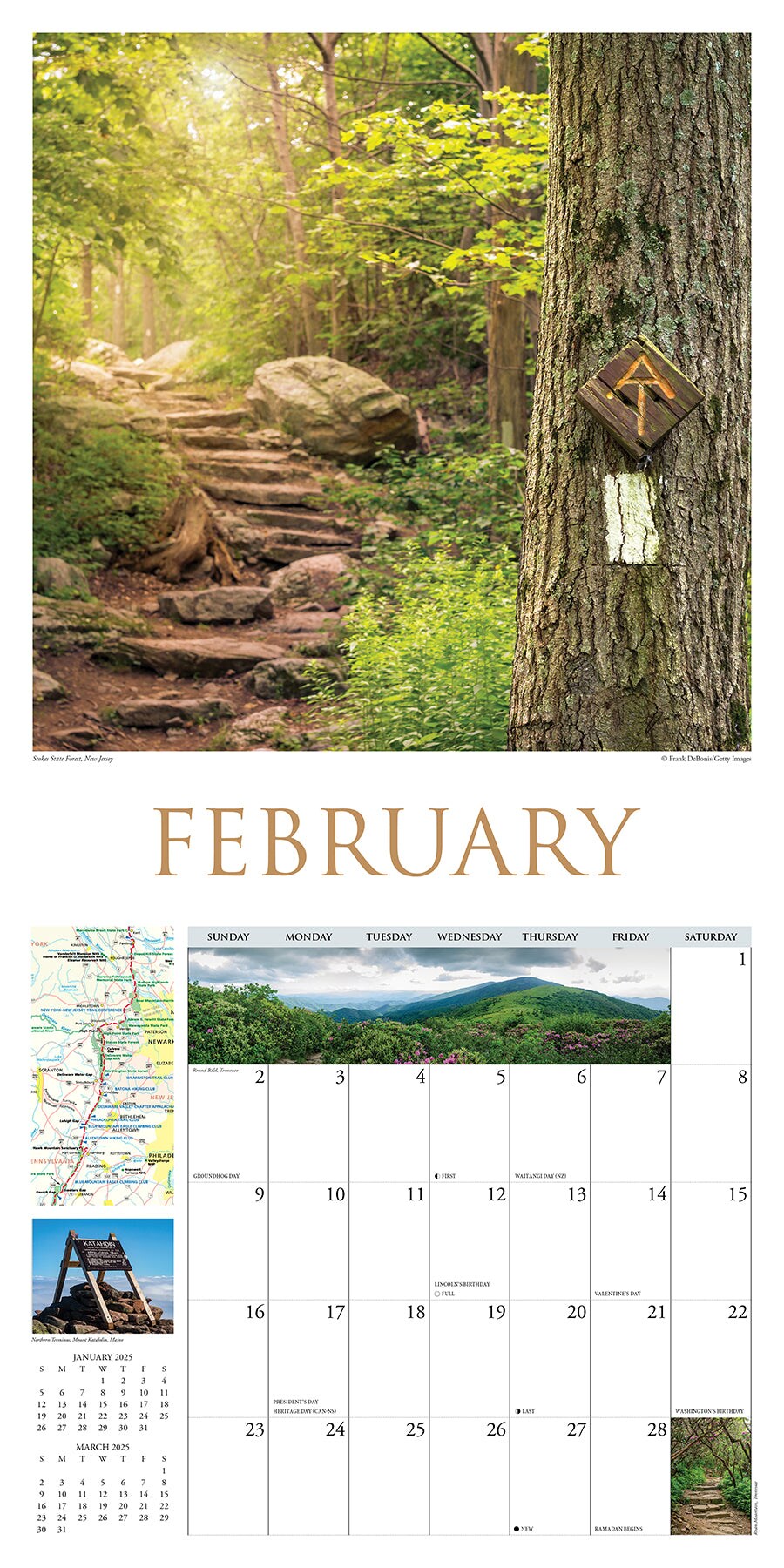 Appalachian Trail 2025 Wall Calendar