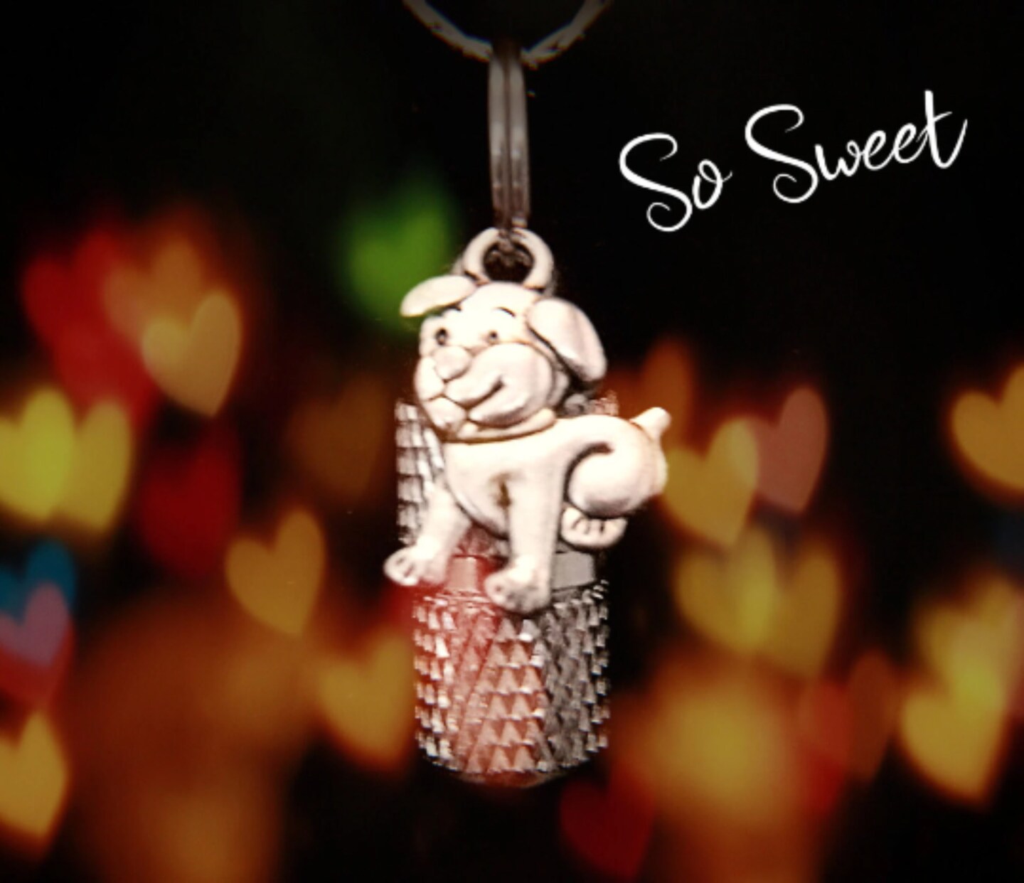 product name is Lovely Faceted Silver Puppy Dog CREMATION URN on 24" Steel Ball Chain Necklace - Includes Velvet Pouch and Fill Kit