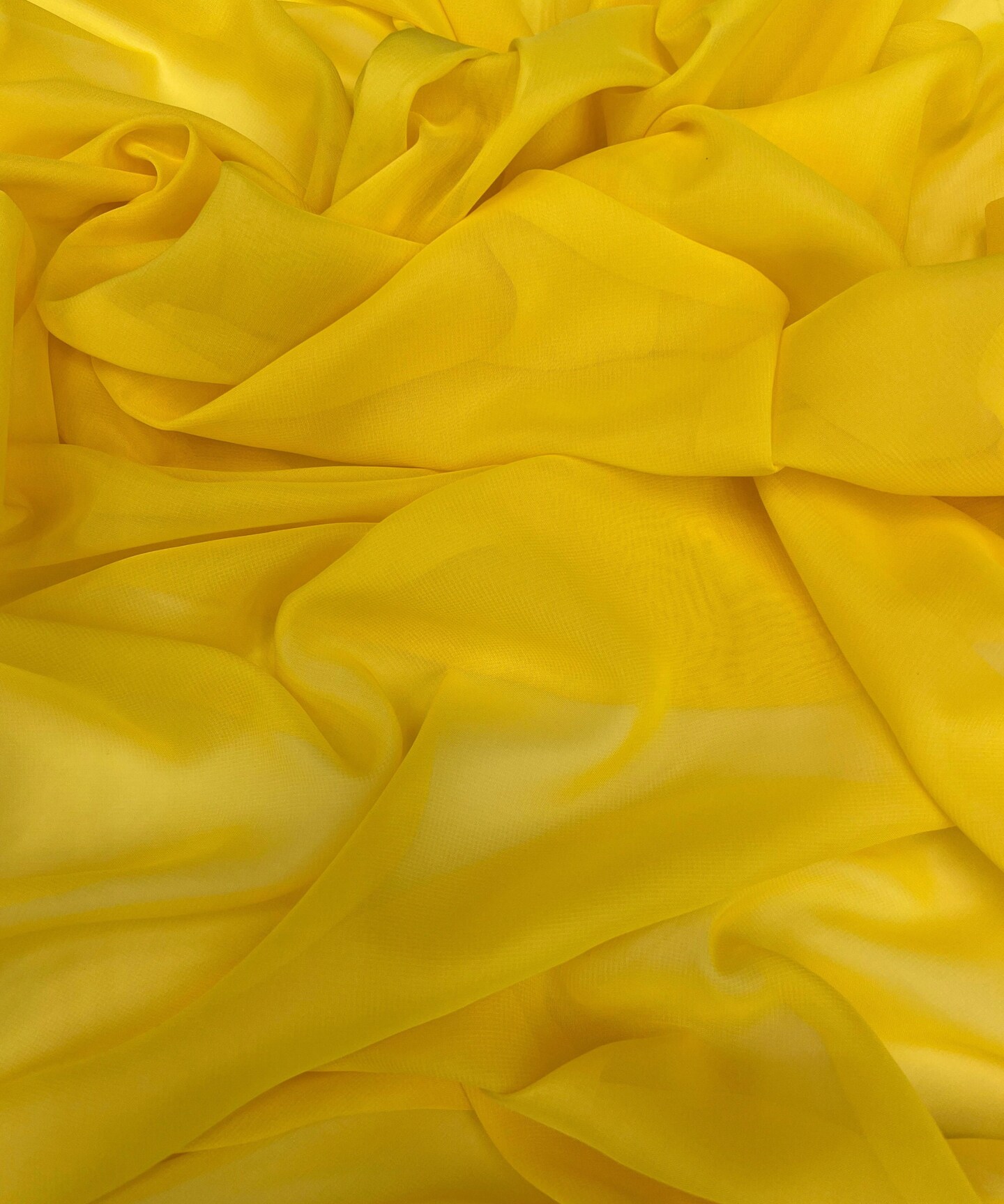 Yellow Matte Chiffon Fabric by the Yard, 58" Wide Lightweight Sheer Draping Fabric for Chuppah, Wedding Arch, Table Runner