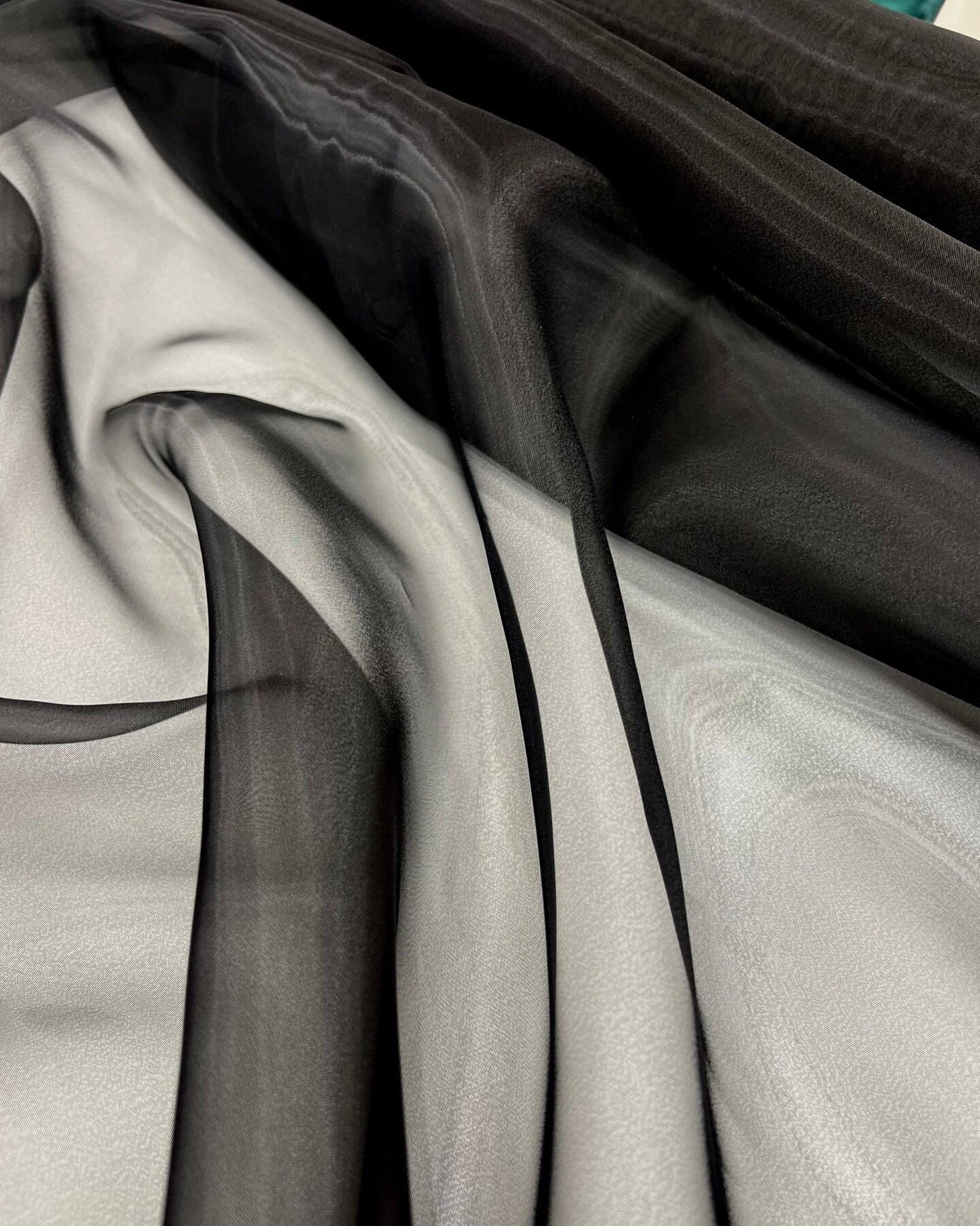 Black Crystal Organza Fabric by the Yard, 60" Wide Sheer Lightweight Organza for Wedding Dresses, Event Decor, Curtains & Sewing