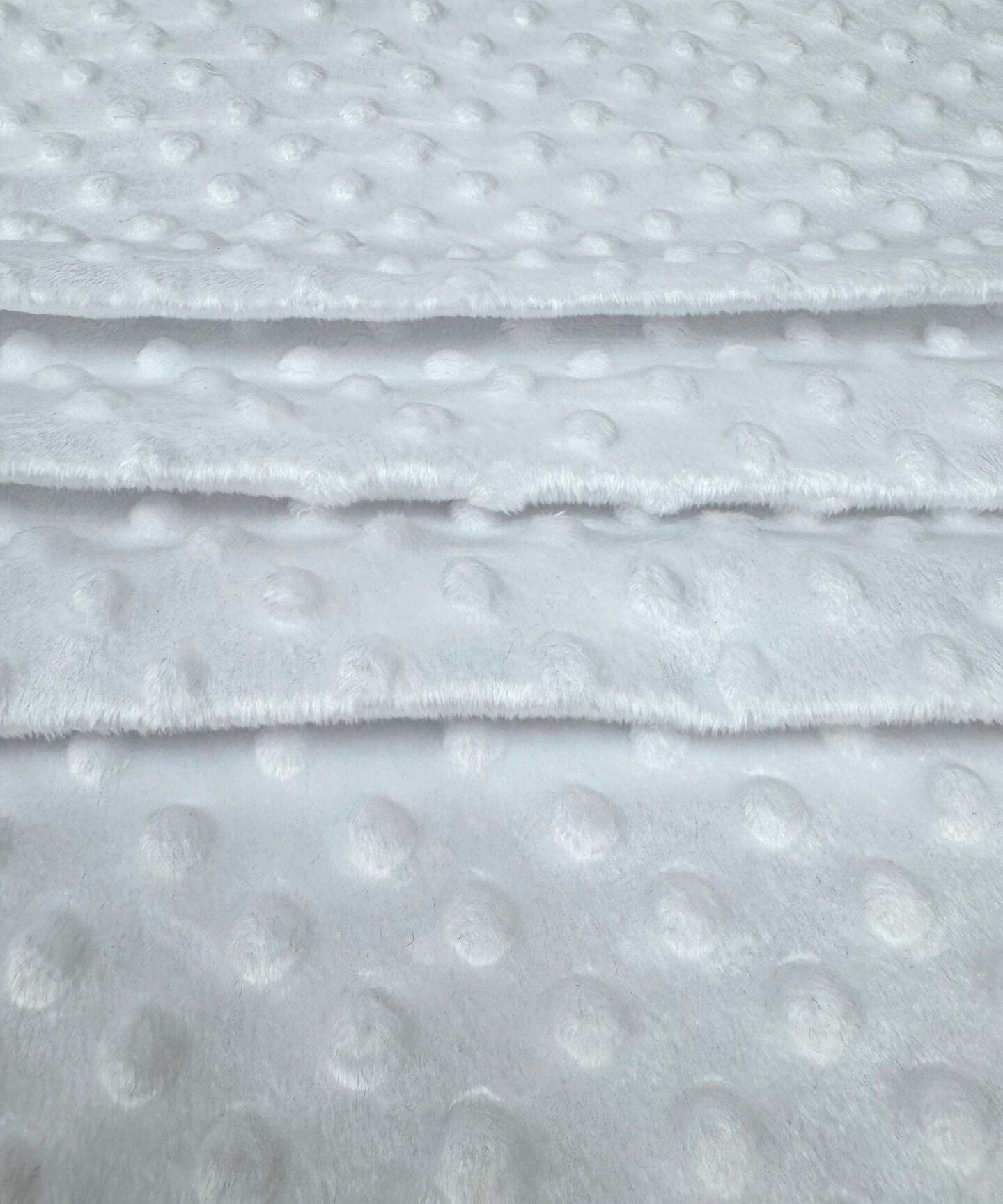 White Minky Dot Fabric by the Yard, 60" Wide Ultra-Soft Plush Minky Fabric for Baby Blankets, Nursery Decor, Plush Toys & Sewing