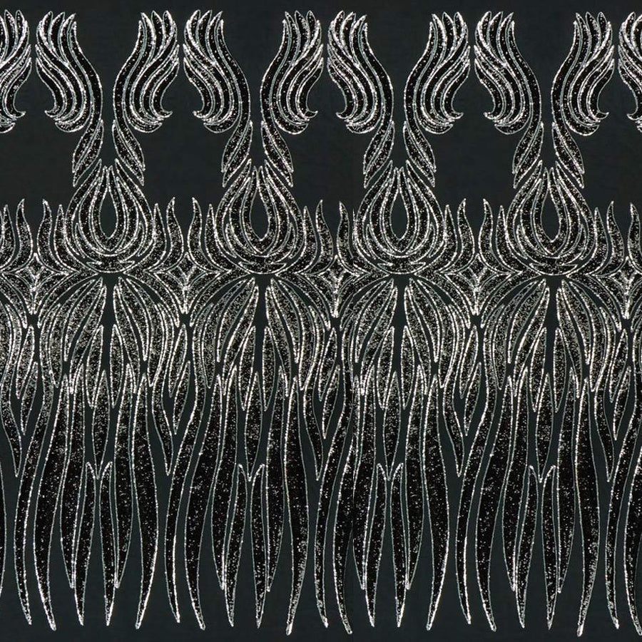 1 Yard Icarus 2 Way Stretch Mesh Embroidered Sequin Fabric for Formalwear Costumes Couture 93% Polyester, 7% Spandex