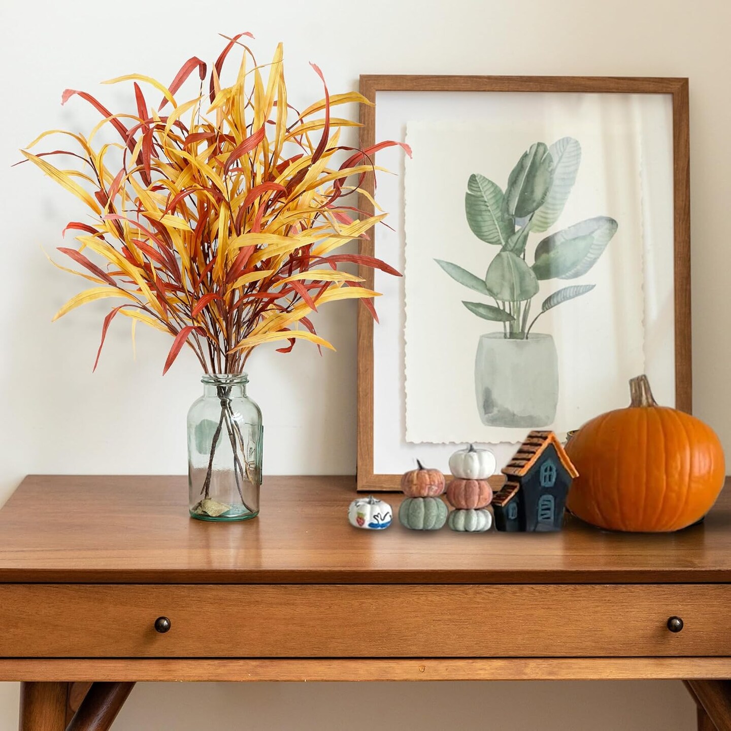 6Pcs Fall Leaves Stem Artificial