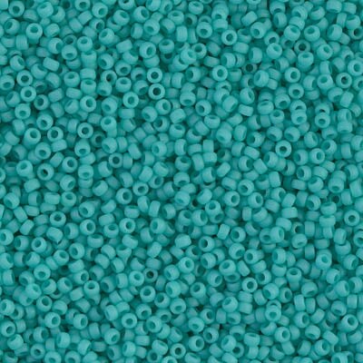 Miyuki 15/0 Round Seed Bead, 15-0412F, Matte Opaque Turquoise Green, 8 grams