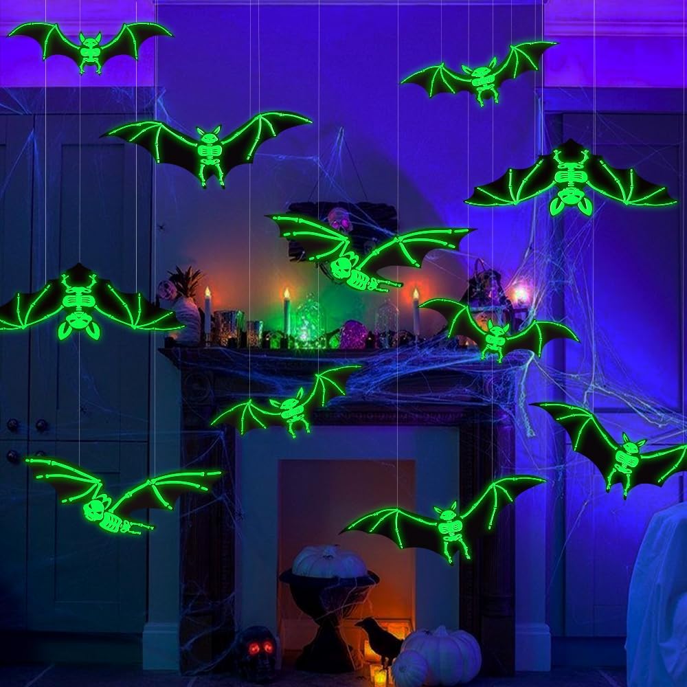 12PCS Halloween Hanging Bats Decorations