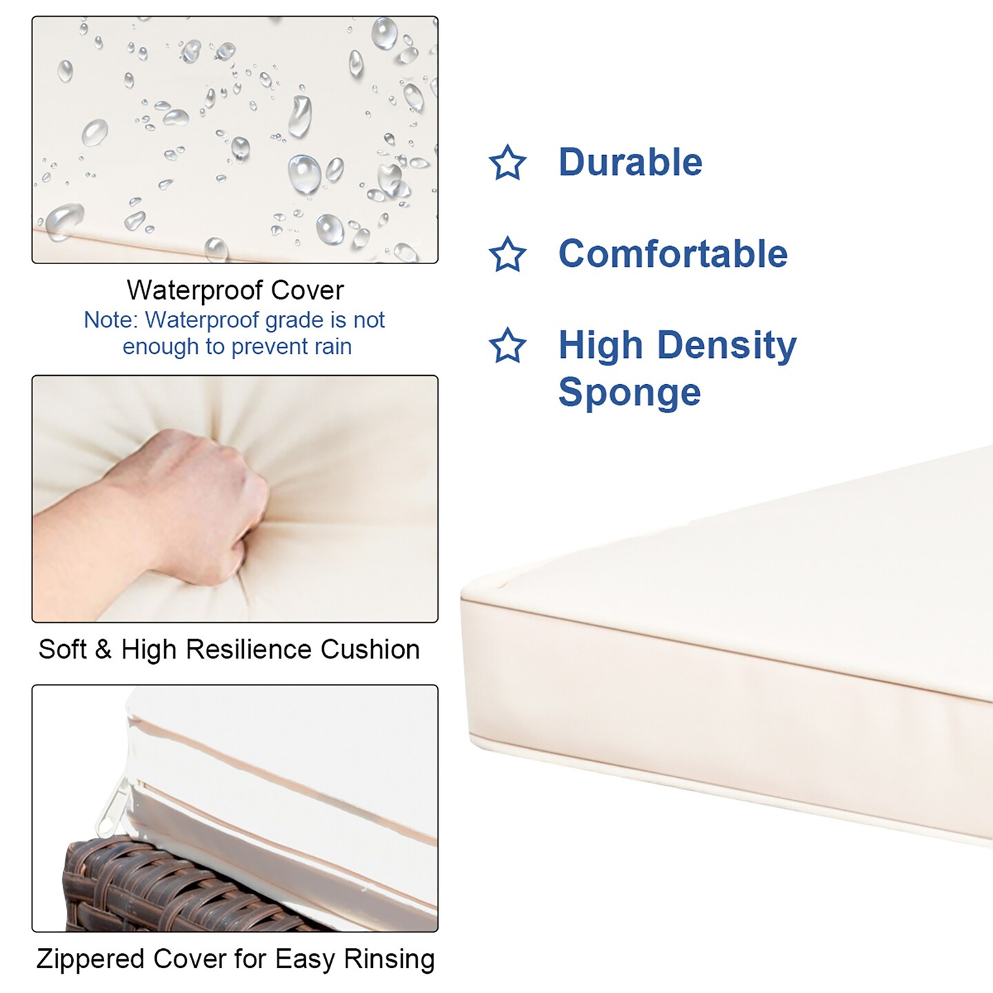 Costway 3PCS Patio Rattan Wicker Bar Table Stools Dining Set Cushioned Chairs Garden