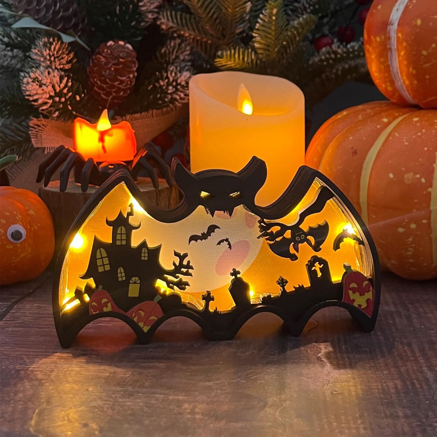 Halloween Wooden Lighted Table Decoration