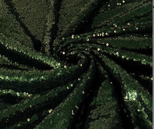 1 Yard Dark Emerald (Hunter) Green Glitz Sequin Fabric Sparkly Spangle Mesh for Costumes Decor Crafts 55 Inch Width