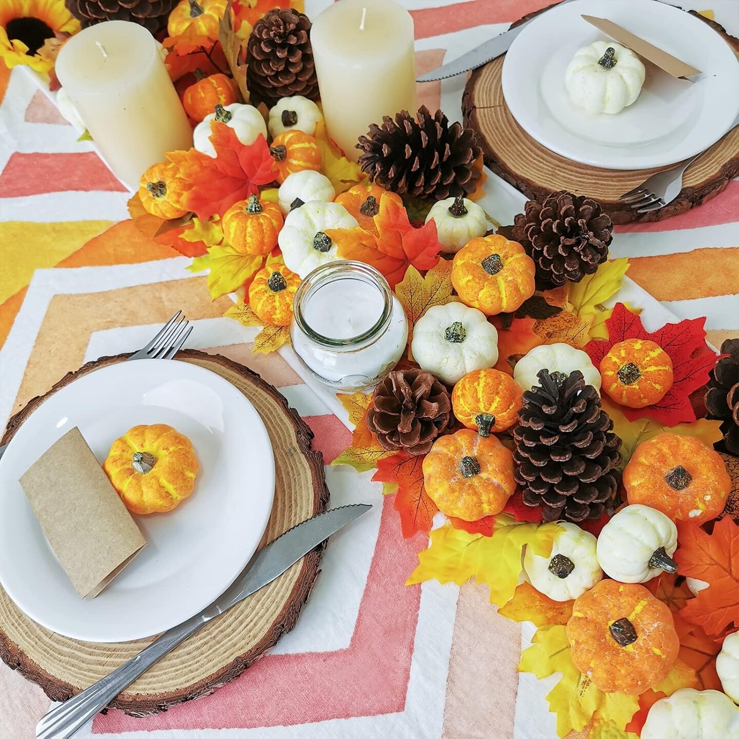 32 Pcs Assorted Mini Pumpkins Tabletop