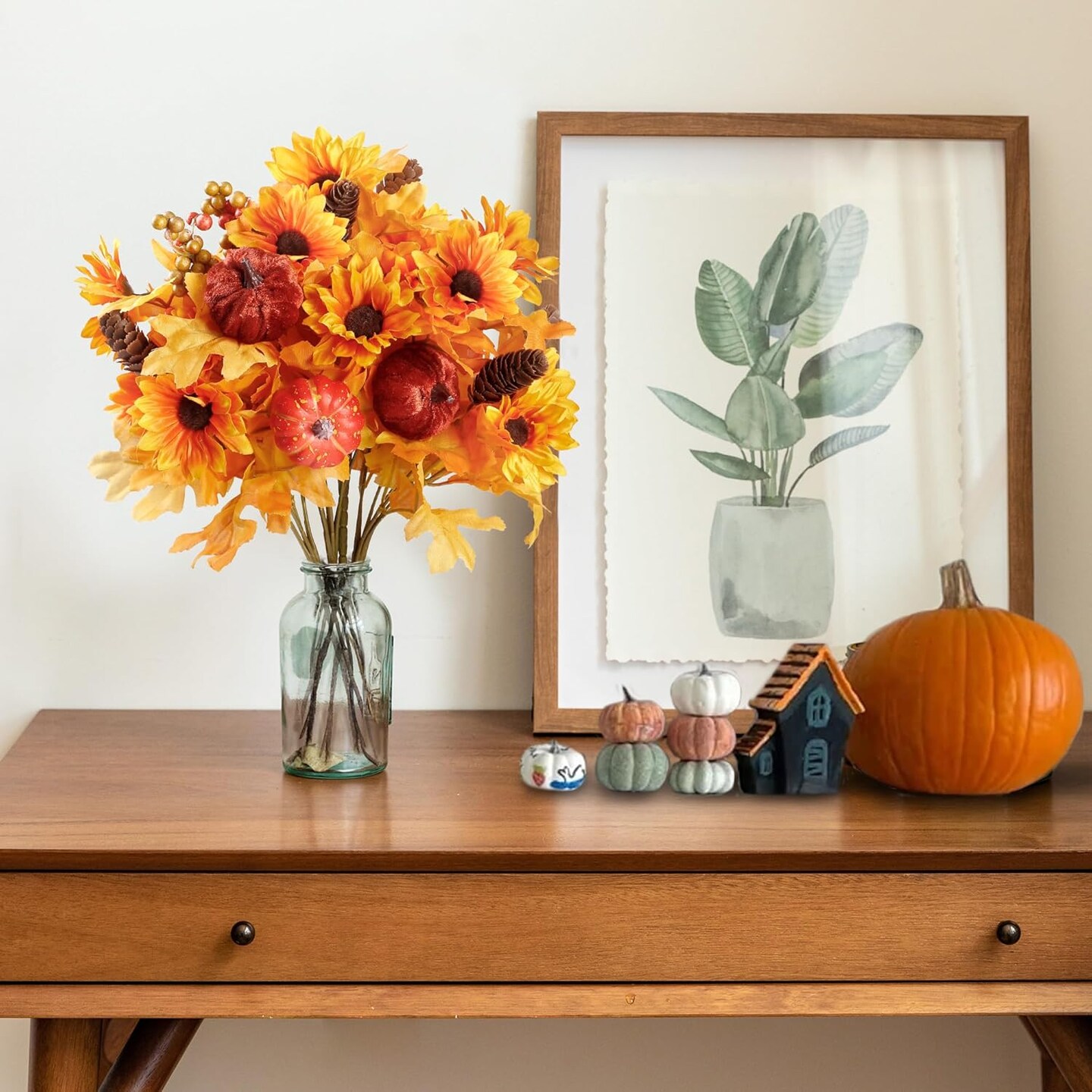 Artificial Fall Flowers 4 Pcs Floral Arrangement