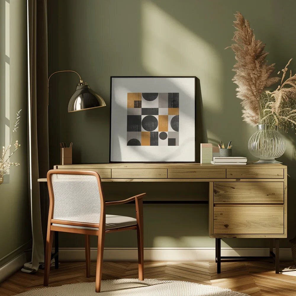 Paper Object Nr9 Square 24x24 Canvas - Corporate Office Art