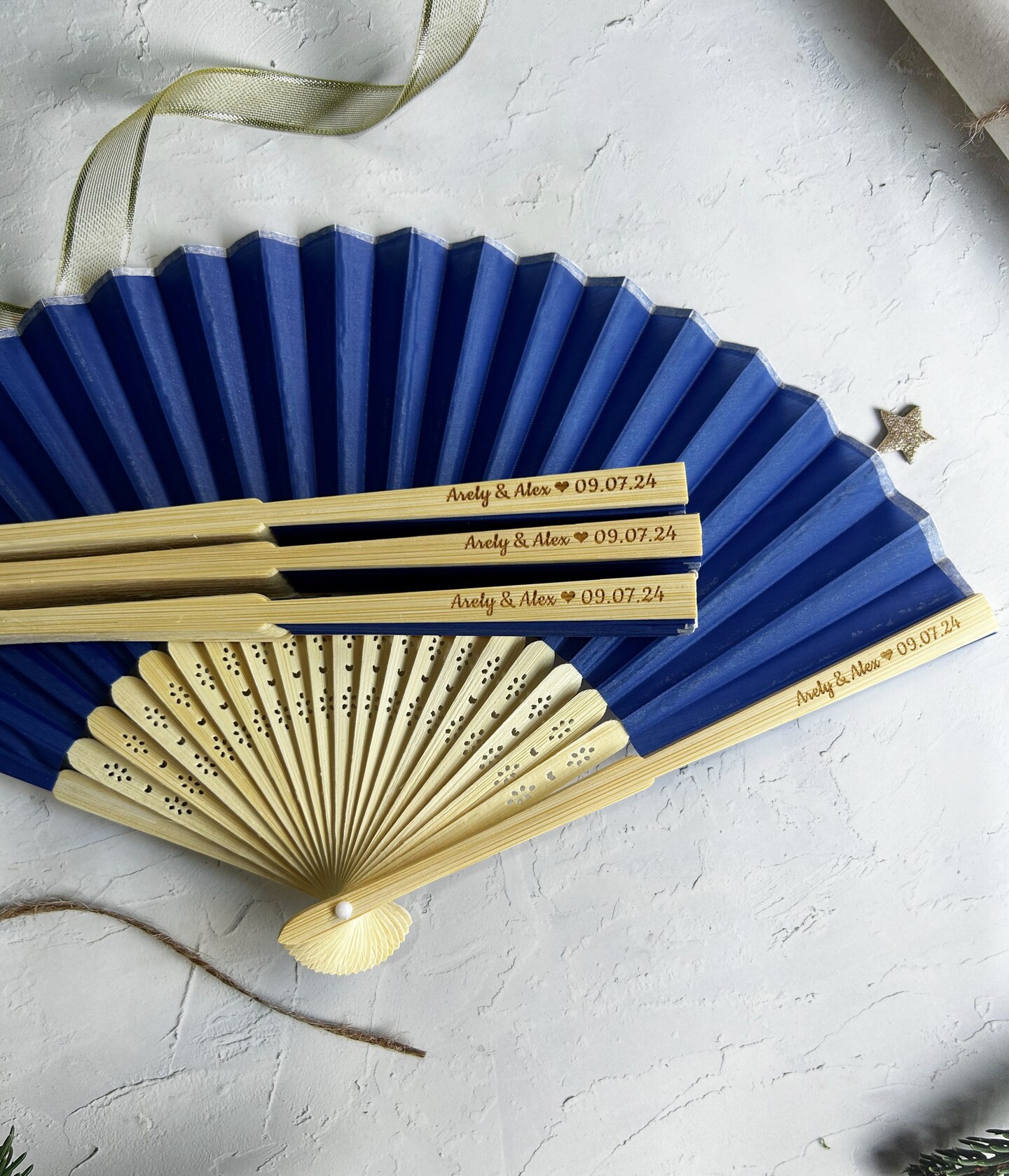 personalized silk wedding fans