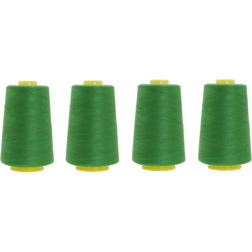 4 Pack of 6000 Yard Kelly Green Spools Sewing Thread All Purpose Smooth and Consistent