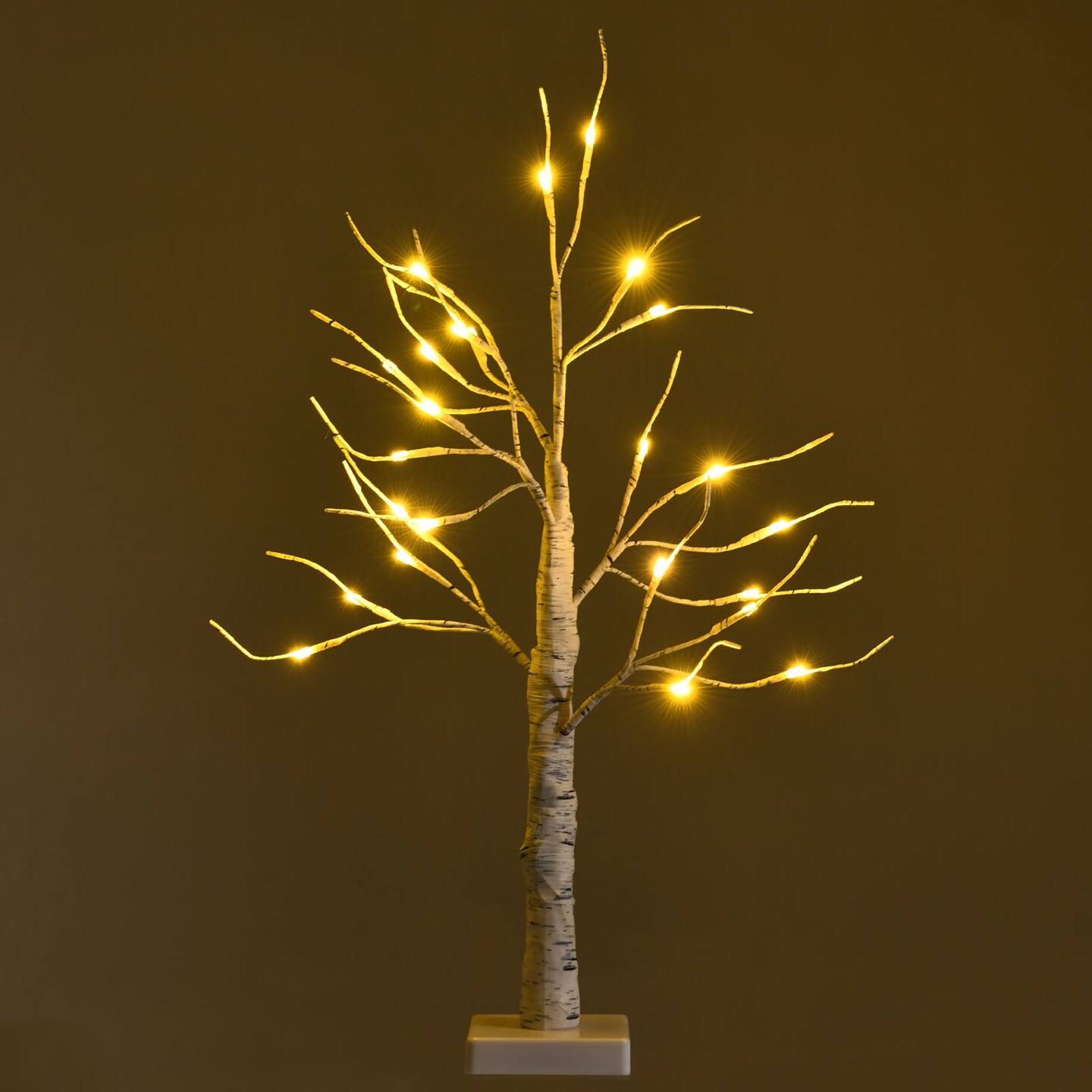 Costway 2ft/ 4ft/ 5ft/ 6ft Pre-lit White Twig Birch Tree for Christmas Holiday w/ LED Lights