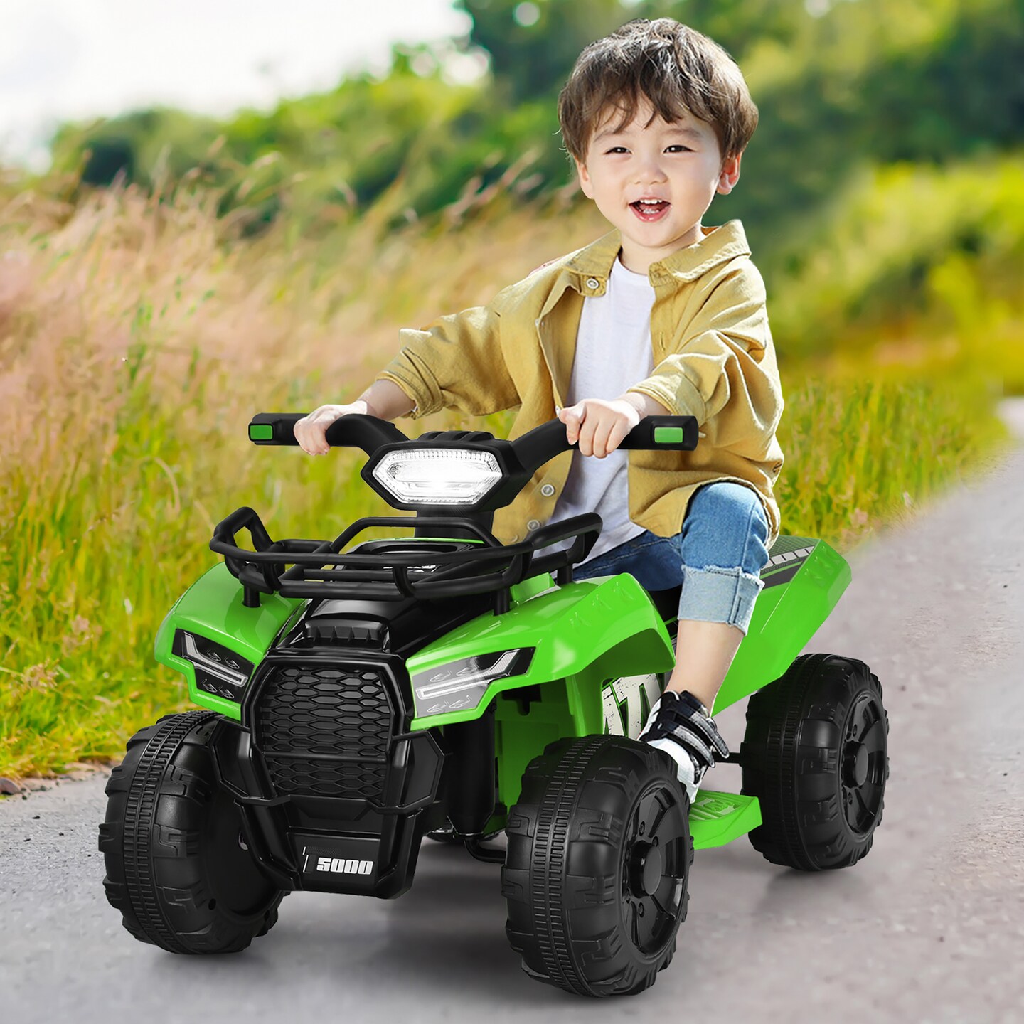 Costway 6V Kids ATV Quad Electric Ride On Car Toy Toddler with LED Light MP3