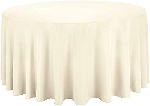 Durable 120-Inch Round Ivory Tablecloth – Wrinkle-Resistant Polyester for Formal Events