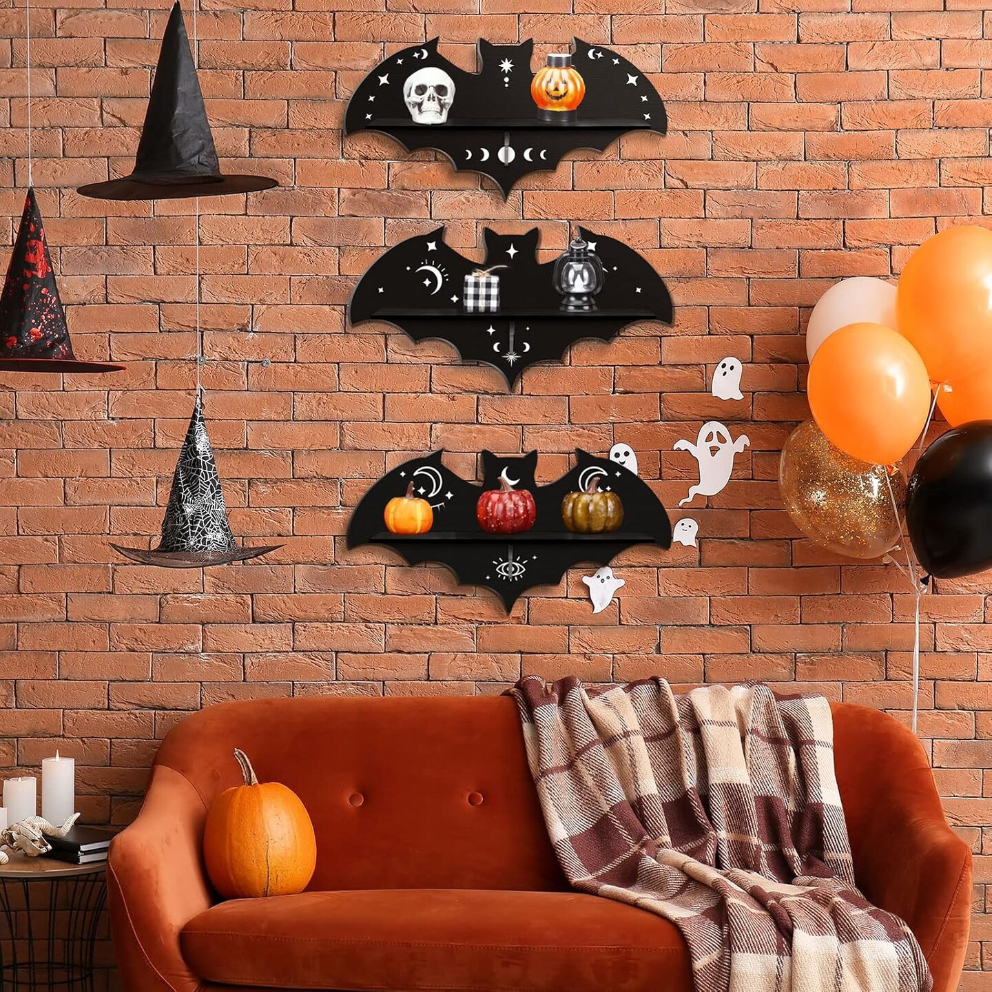 3 Pcs Bat Shelf Gothic Decor