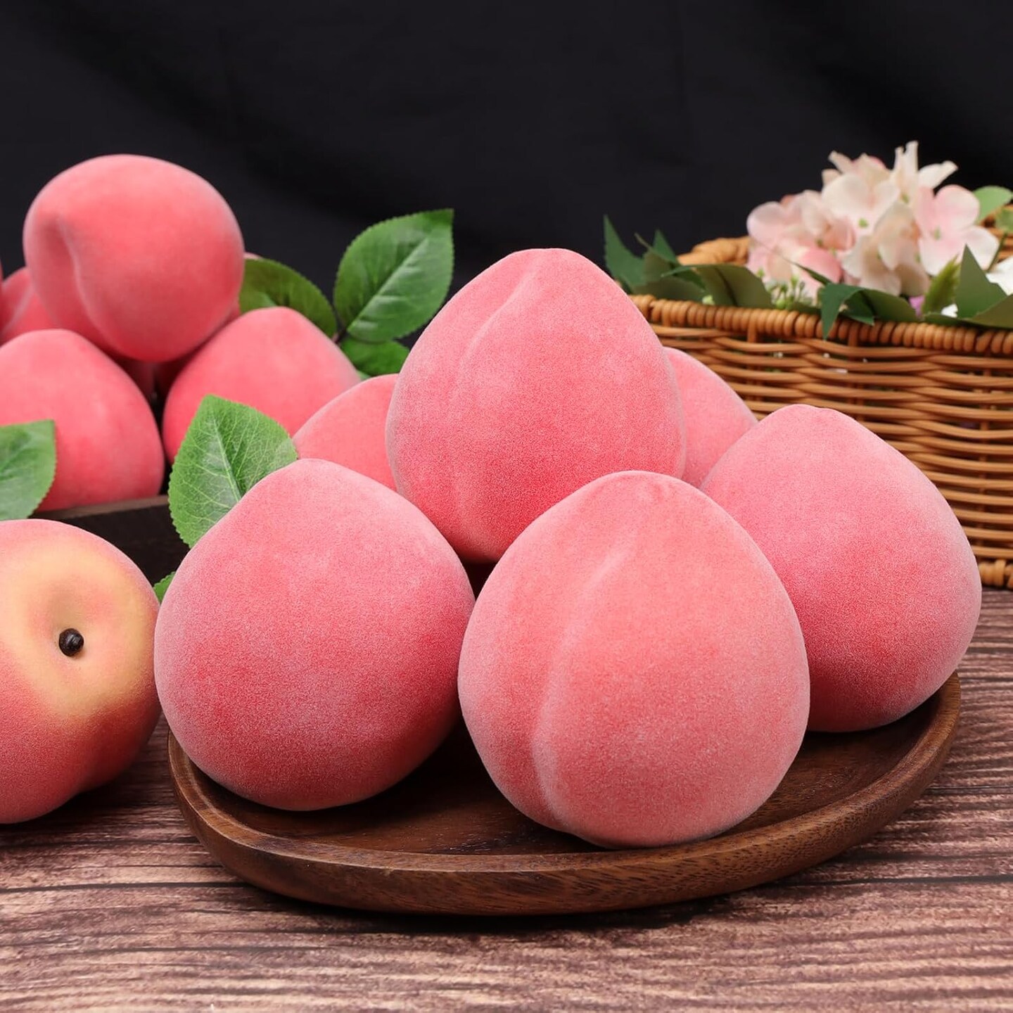6pcs Artificial Peach Fake Fruit