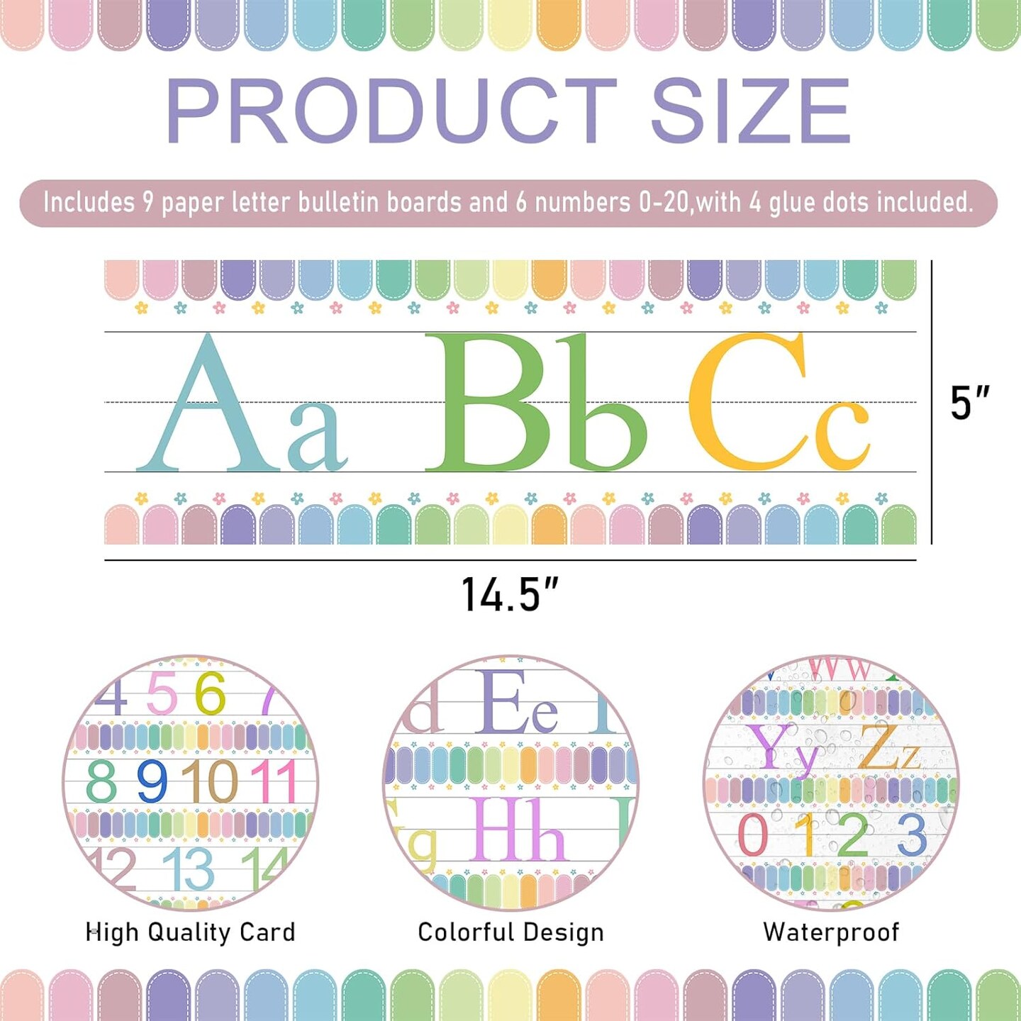 ABC Alphabet Poster Classroom Decorating Set 14.5 x 5 inches