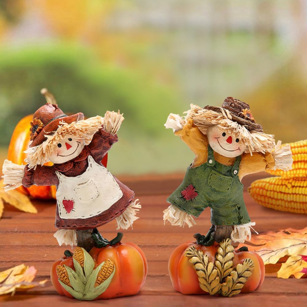 Thanksgiving Pumpkin Scarecrow Figurines