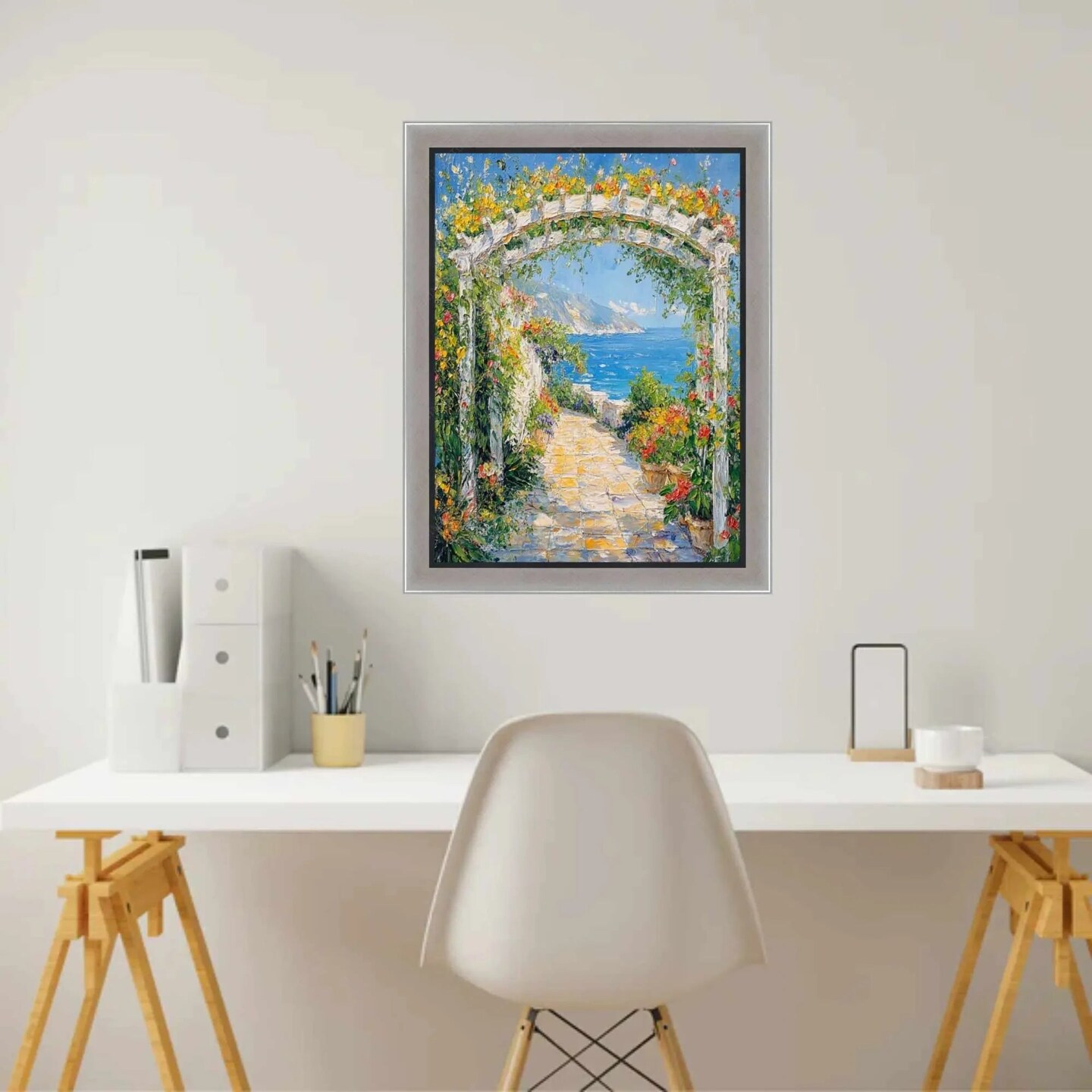 Contemporary Silver With Black Picture Frame 30x40 frame