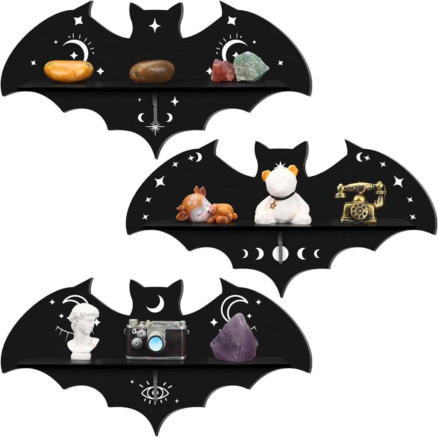 3 Pcs Bat Shelf Gothic Decor