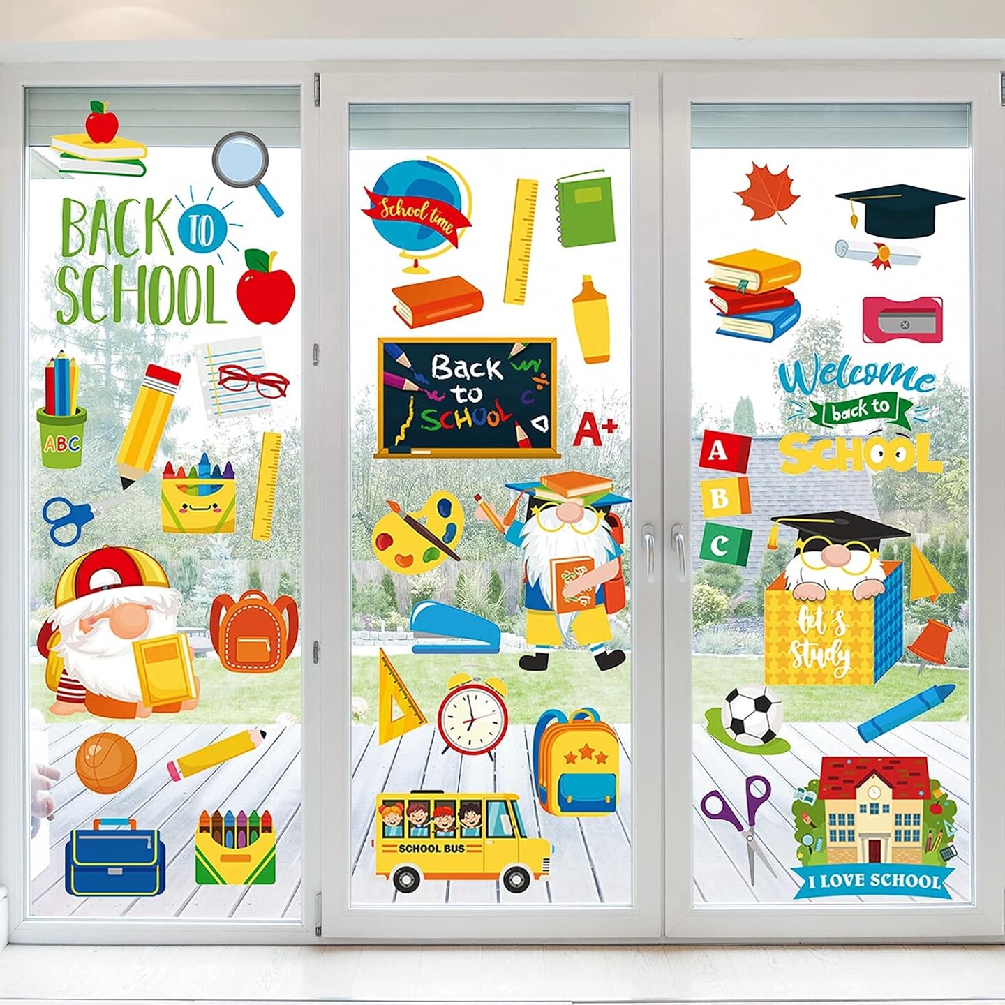 8 Sheets Back to School Window Clings (Bright) 12 x 8 x 0.16 inches