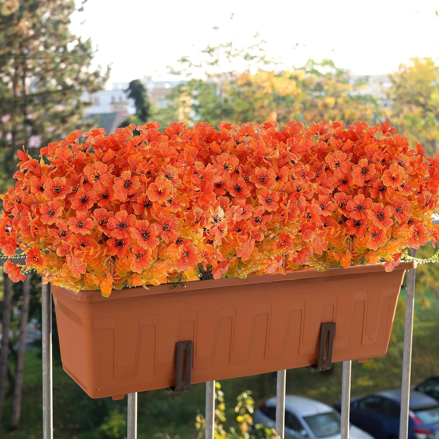 20 Bundles Fall Orange Artificial Flowers for Outdoor