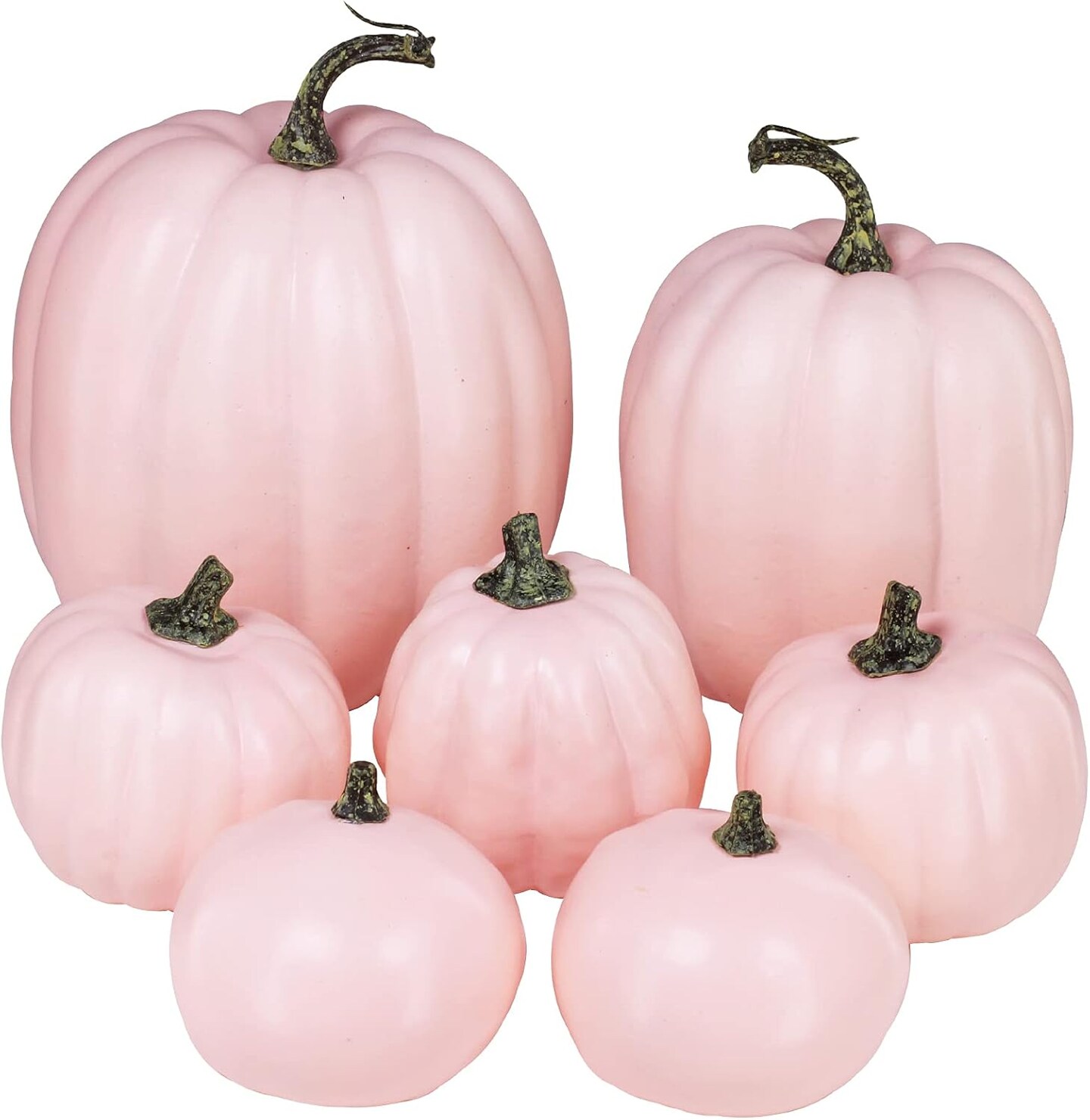 7 Pcs Pale Pink Pumpkins for Fall - Light Pink