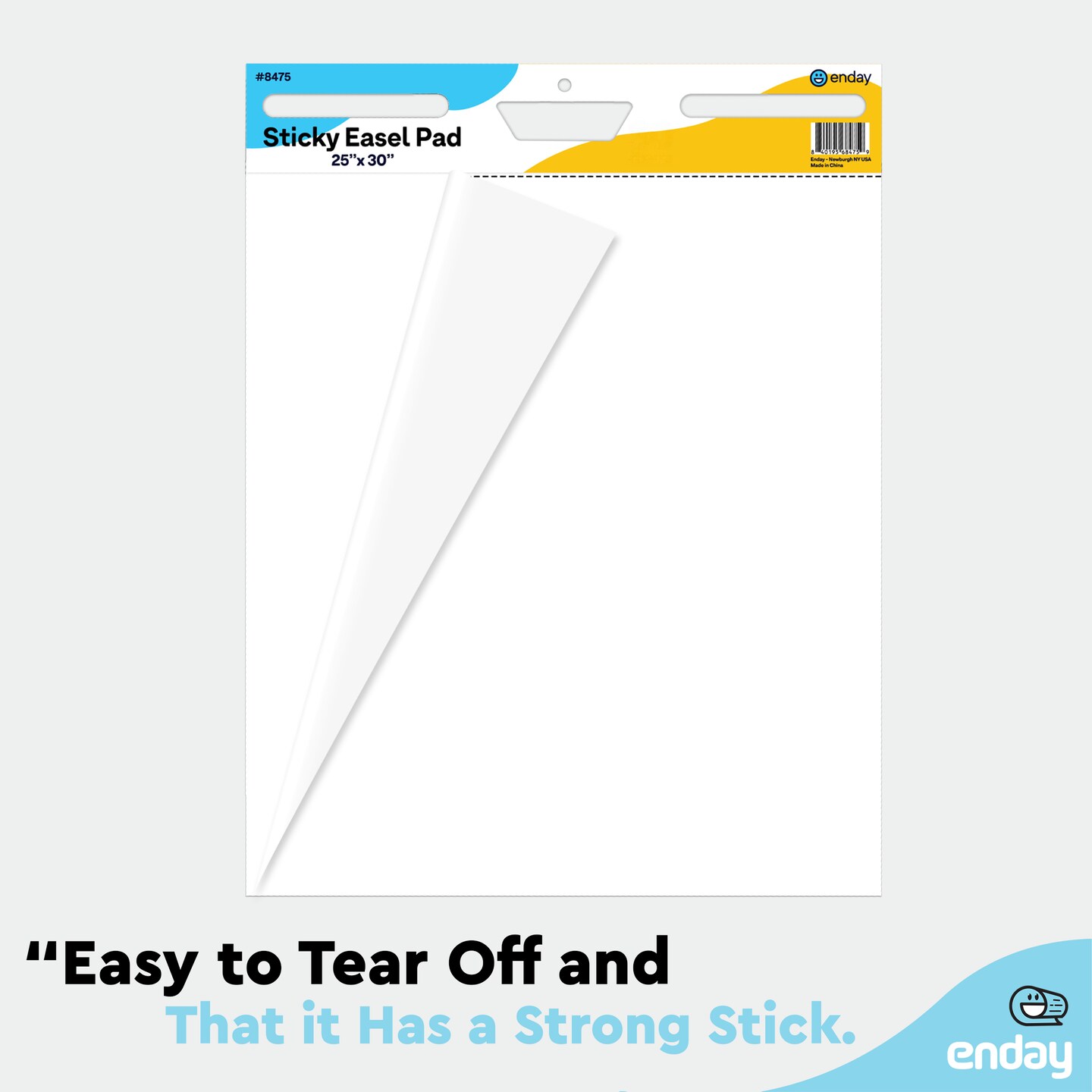 Enday Sticky Easel Pads 25"x 30" (2 Pack) - Anchor Chart Paper, Chart Paper for Teachers, Flip Chart Paper, 25 in x 30 in Easel Paper, Large White Easel Pads Self Sticky Chart Paper 30 Sheets Per Pad