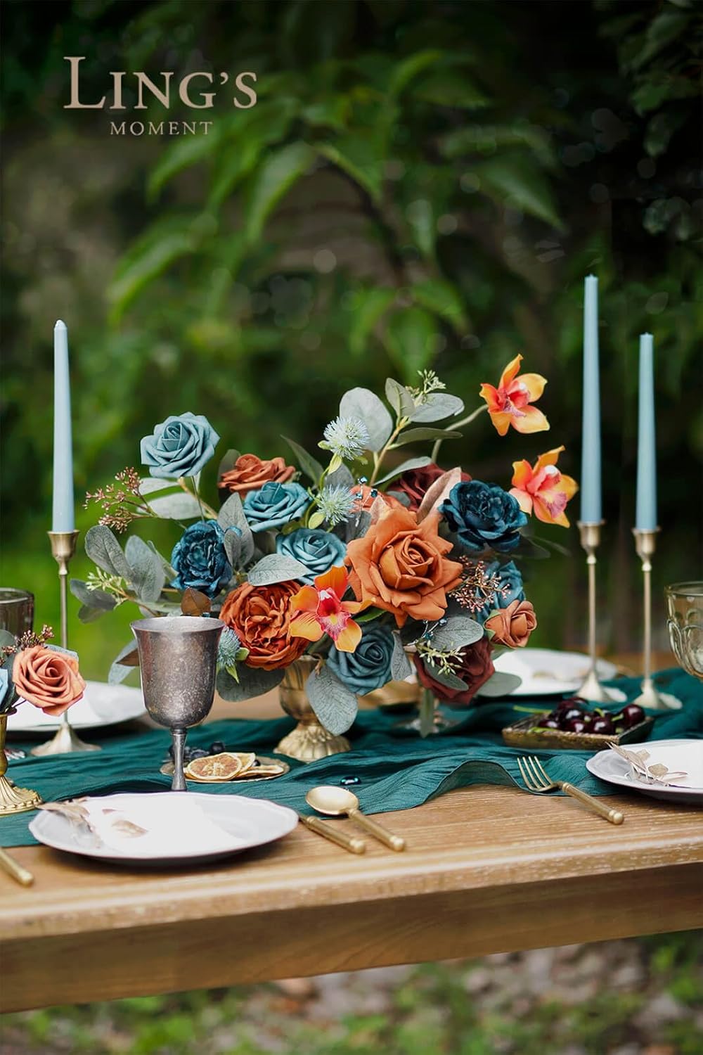 Artificial Flowers Wedding Rustic Teal Fall