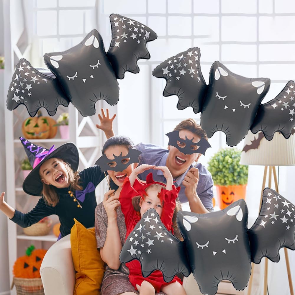 Black Bat Balloons Man Halloween Balloons for Halloween Theme Party Supplies Spooky Party Decor Birthday Party Decorations Supplies Balloon Sets-3 Pcs