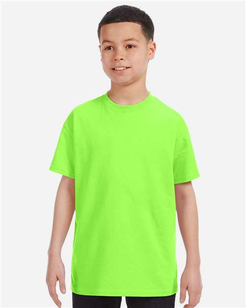 Youth Short Sleeve Heavy Cotton T-Shirt Breathable and Long Lasting