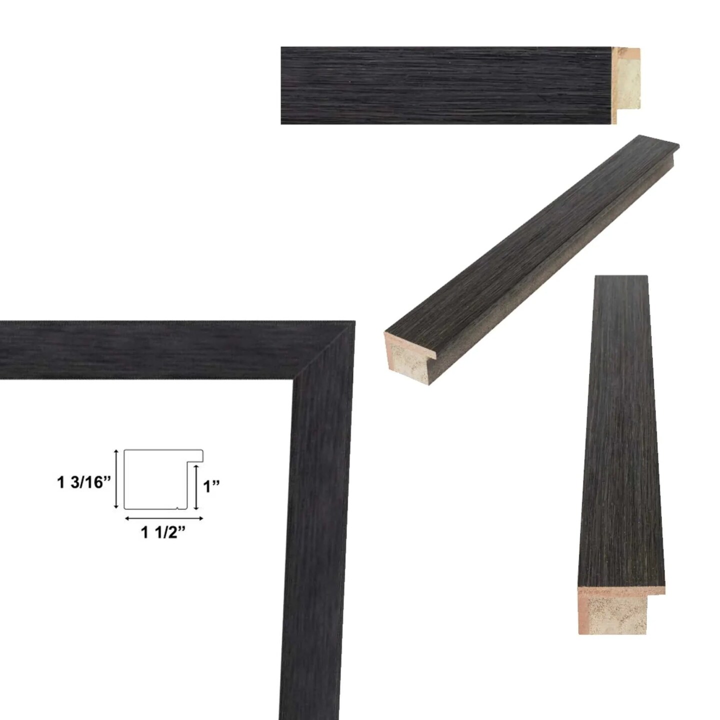 Weathered Black Wooden Grain Picture Frame 13x16 frame