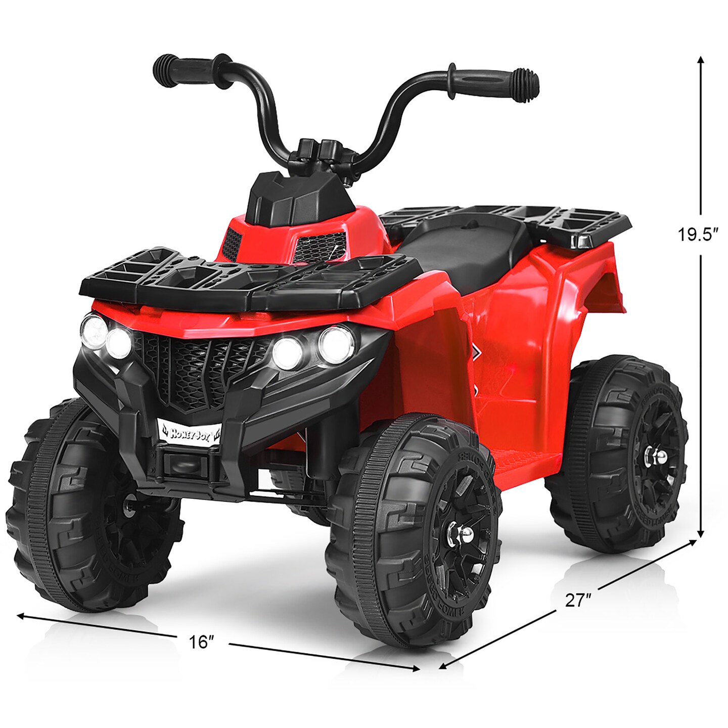 Costway Kids Ride On ATV Quad 4 Wheeler Electric Toy Car 6V Battery Power Led Lights
