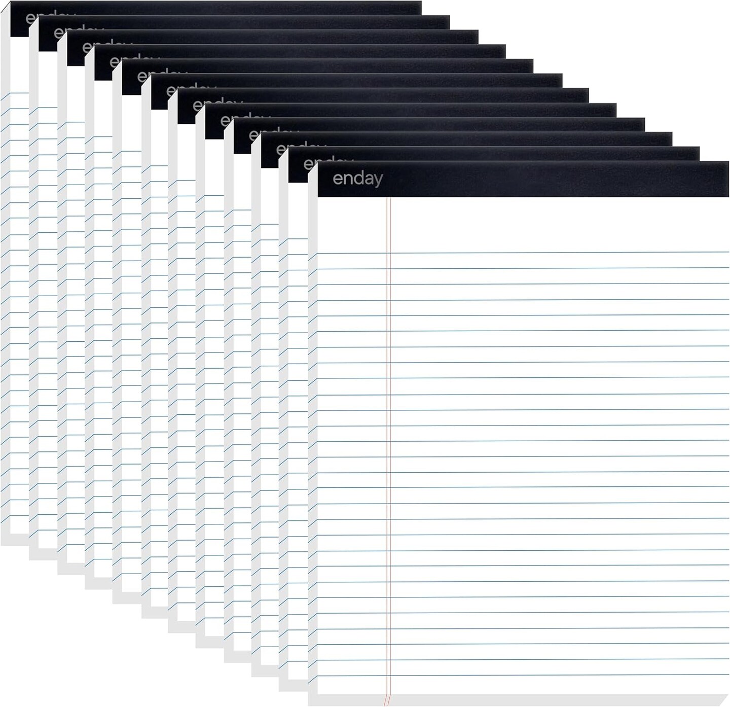 Enday Legal Pads 8.5 x 11 Inch, (12 Pack) 50 Sheets per Notepad, Note Pads, Legal Ruled Writing Pad with Perforated Pages