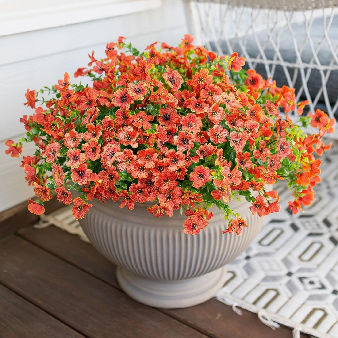 Artificial Fake Fall Mums Flowers Plants for Outdoor Outside Decoration