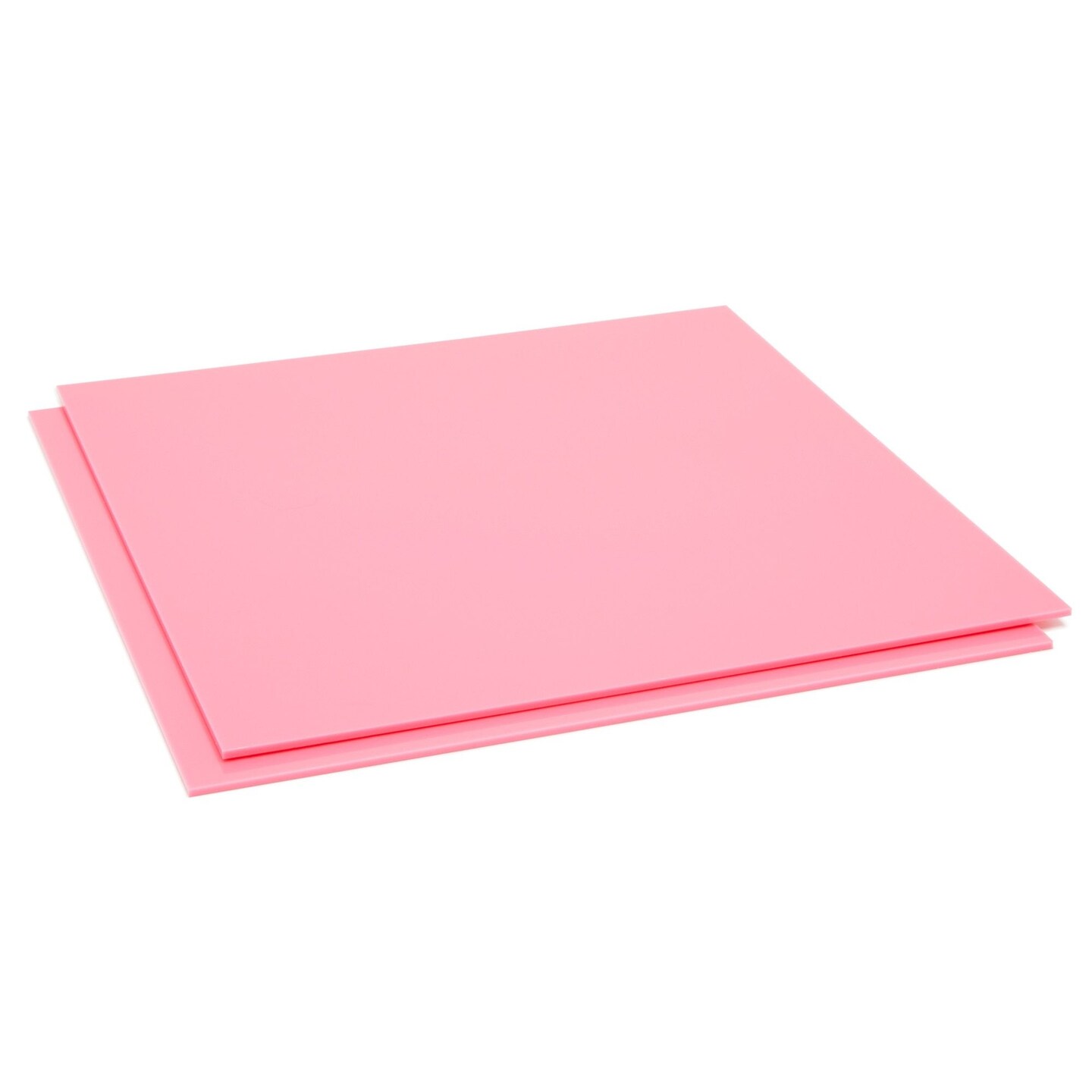2-Pack Opaque Cast Acrylic Sheet, 1/8-Inch Thick 11.75x11.75-Inch Square Plastic Tiles for Wall Decorations, Laser Cutting, Arts and Crafts, and Custom Signs for Cafes and Boutiques (Pink)