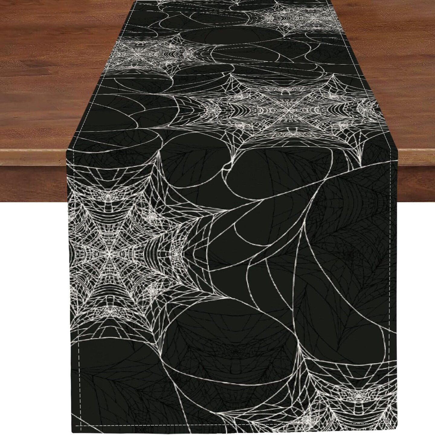 Halloween Spider Web Table Runner Fall Black Burlap Table Runners