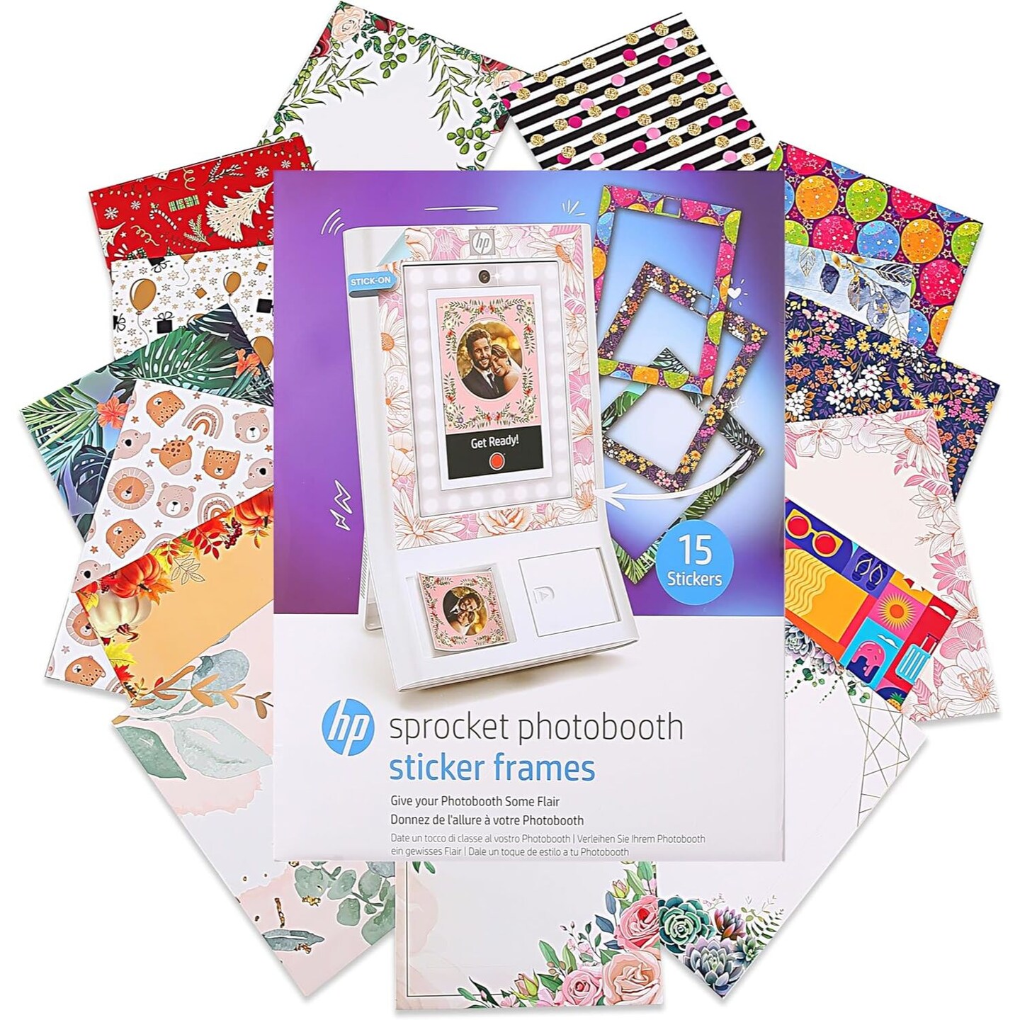 HP Decorative Stickers Frames, Custom Adhesive Frame Stickers Only for the HP Sprocket Photobooth