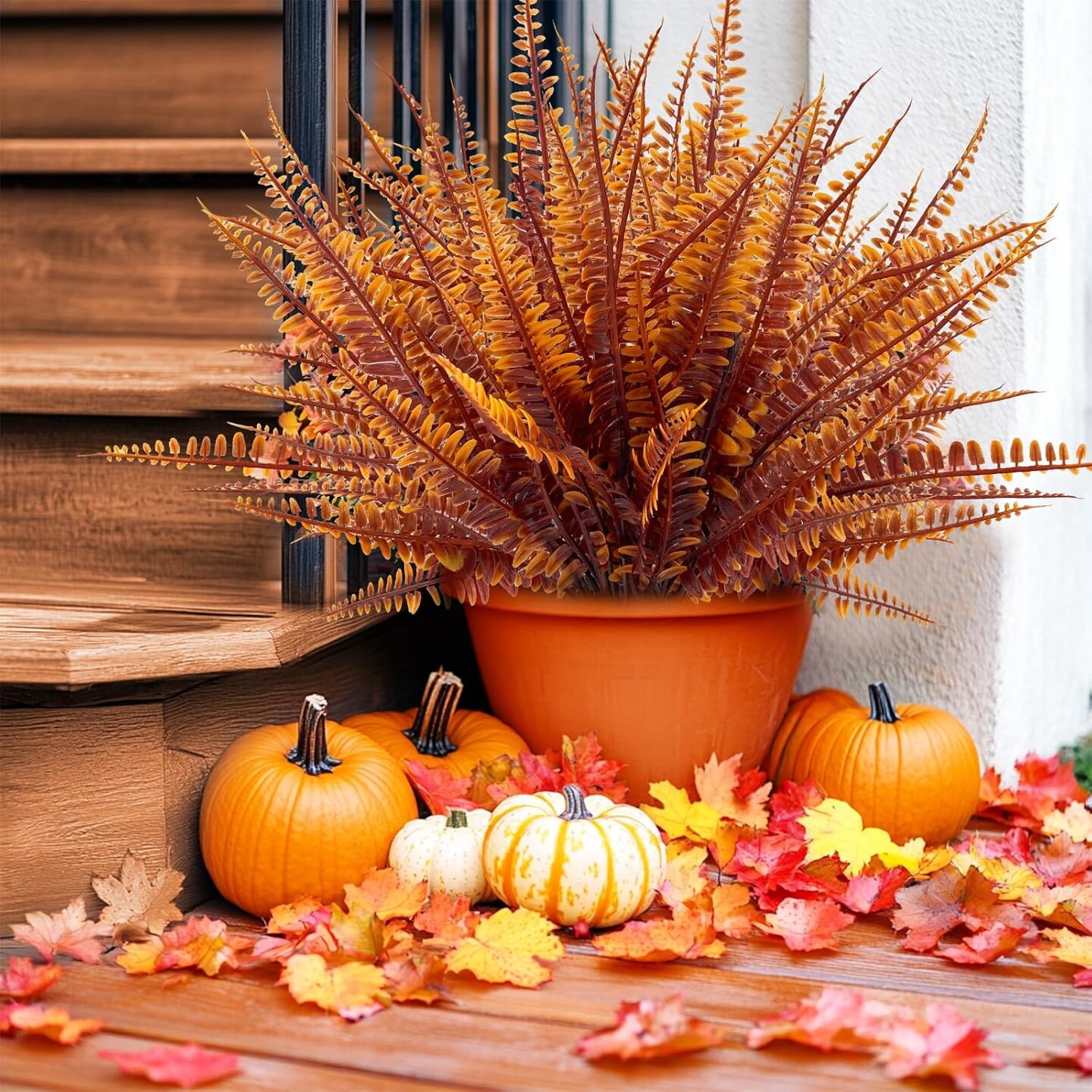 12 Bundles Artificial Fall Flowers for Outdoors Fall Decorations