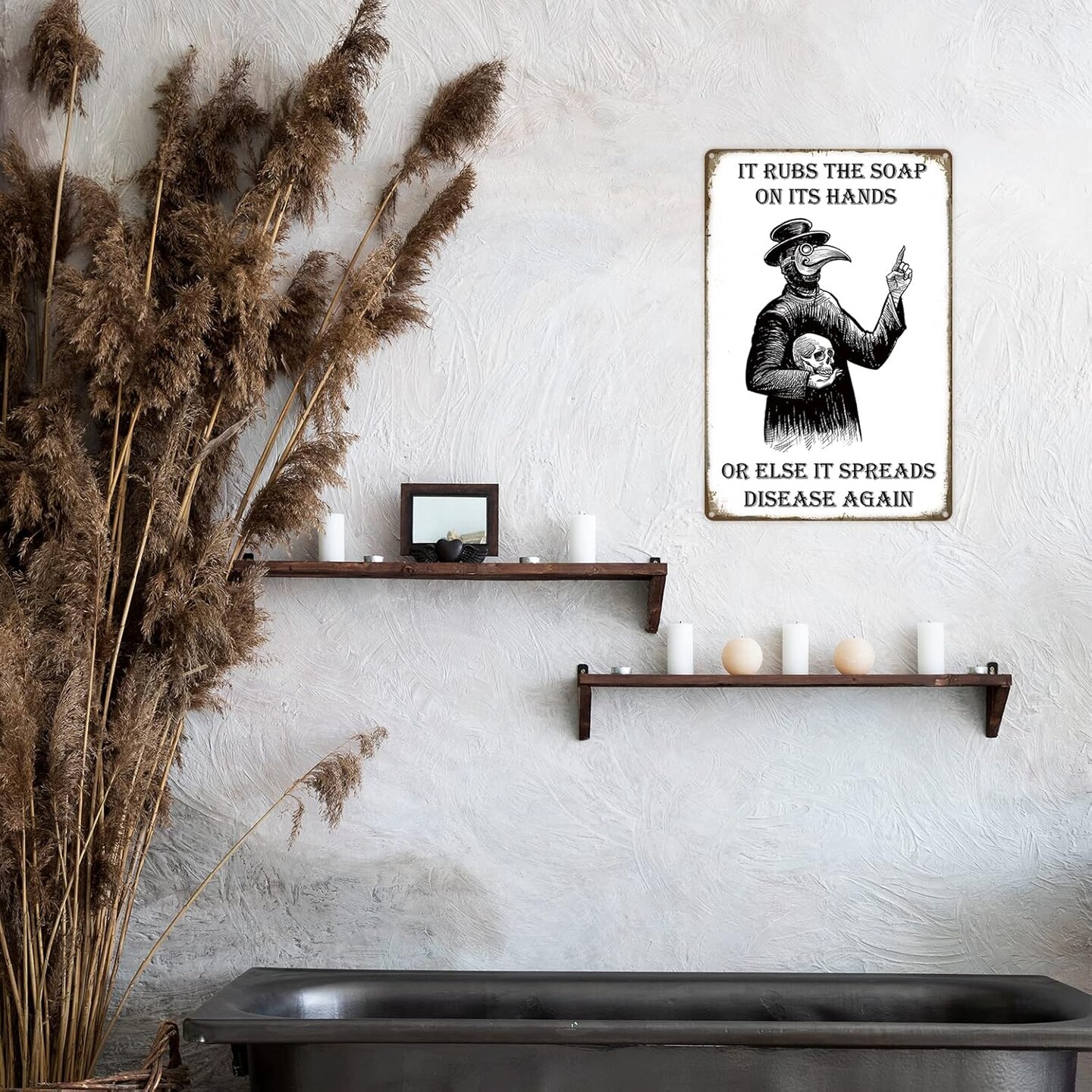 Wash Your Hand Plague Doctor Gothic Decor