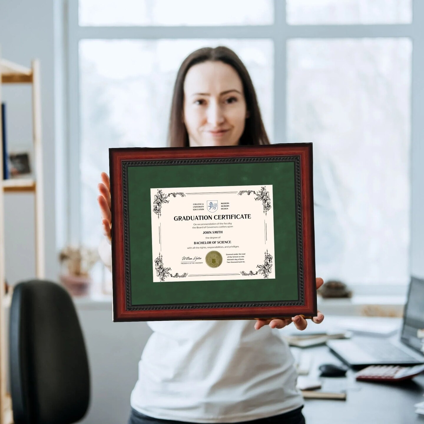 Portland State University 11x14 Diploma Frame for 8.5x11 Certificate Green